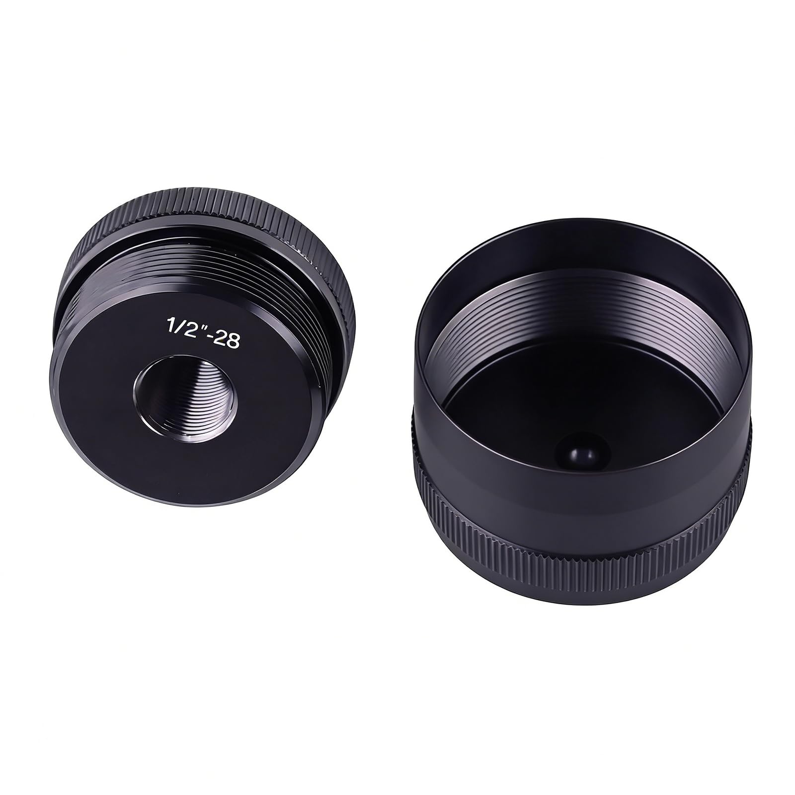 XYgdhqpt 1/2-28 Threaded Aluminum End Caps (Black) 1/2-28 Threading for Secure Attachment