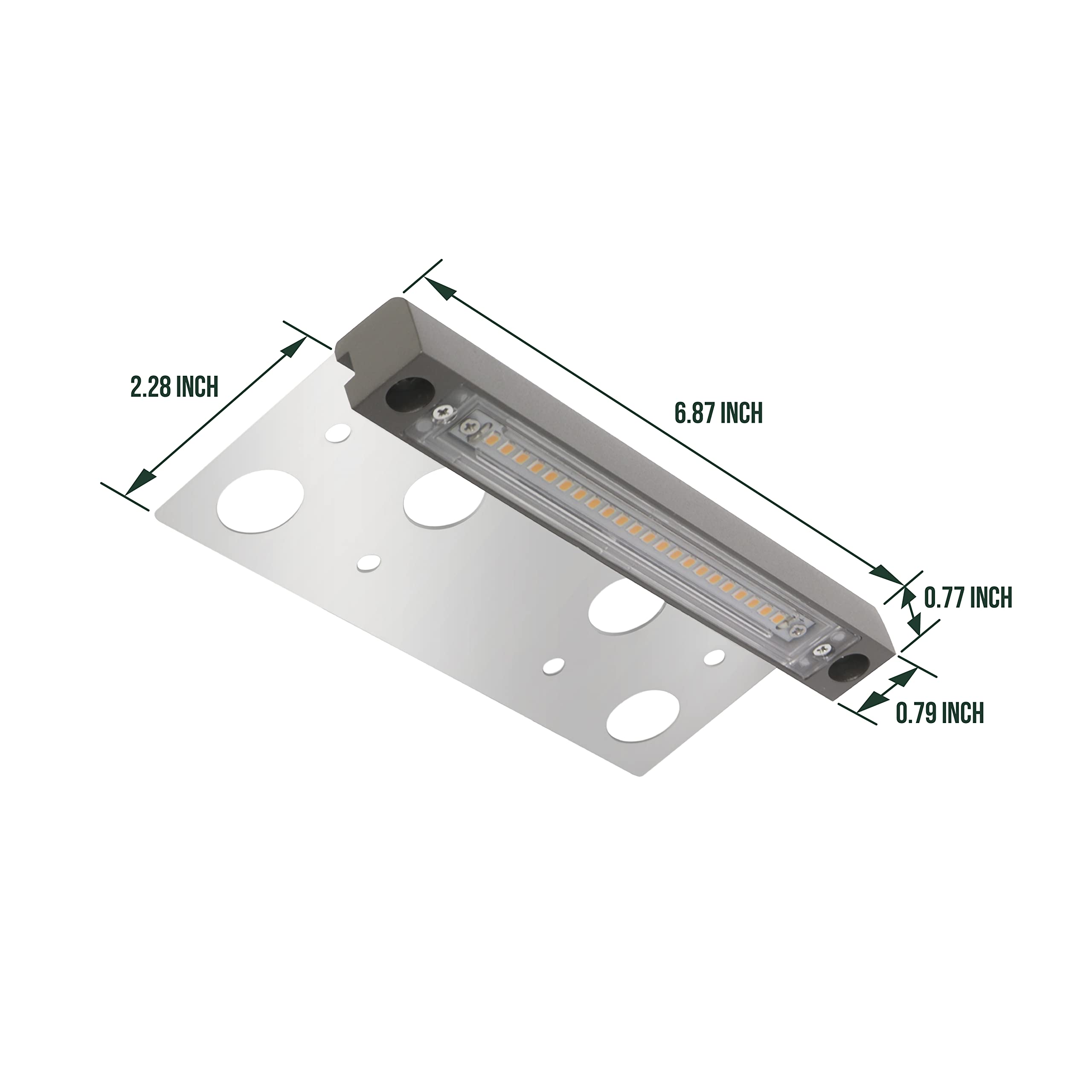 Gkoled 6.8&quot; Hardscape Light - 4W Led Paver Wall Light, Gray, Aluminum, Ul Listed,