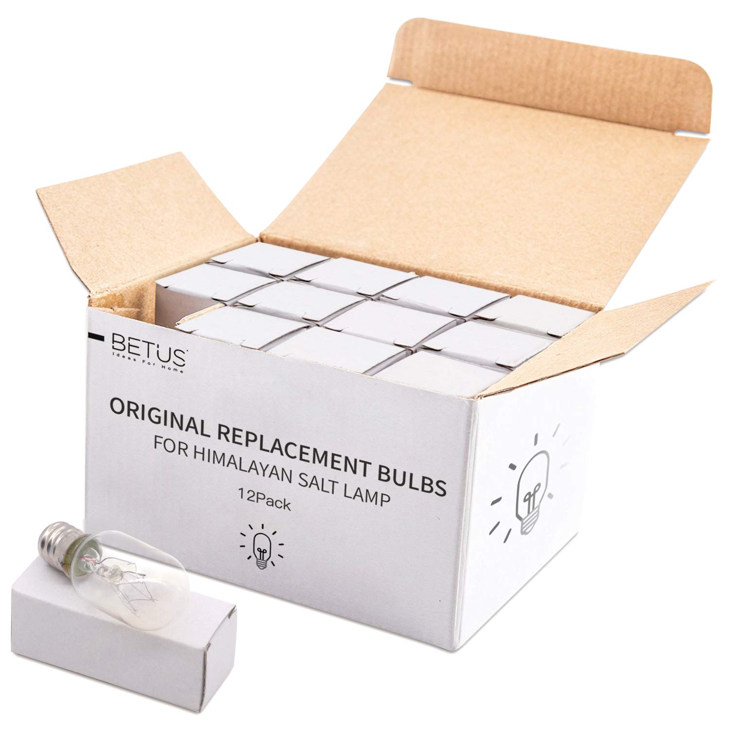 Betus E12 Socket Bulb 15 Watt Dimmable Warm White - Pack of 12