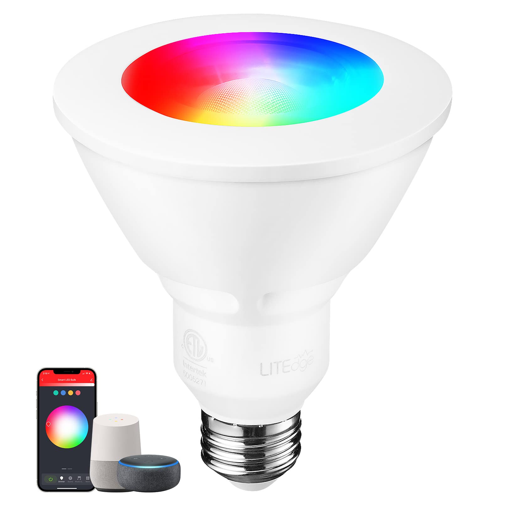 TORCHSTAR PAR30 WiFi Smart Spotlight Bulbs, RGB LED Color Changing Light, 10W, Google Assistant Amazon Alexa Compatible, 60W Equ