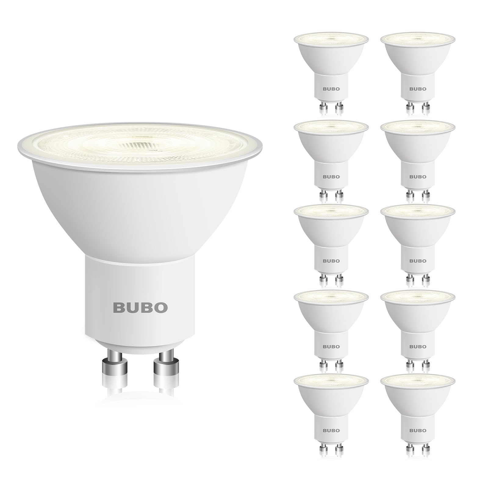 Bubo Gu10 Led Bulb 6W Equivalent 50W, 3500K Natural White 650 Lumens, Non-Dimmable Gu10 Bulb Replacement For Track Lighting, Mr1
