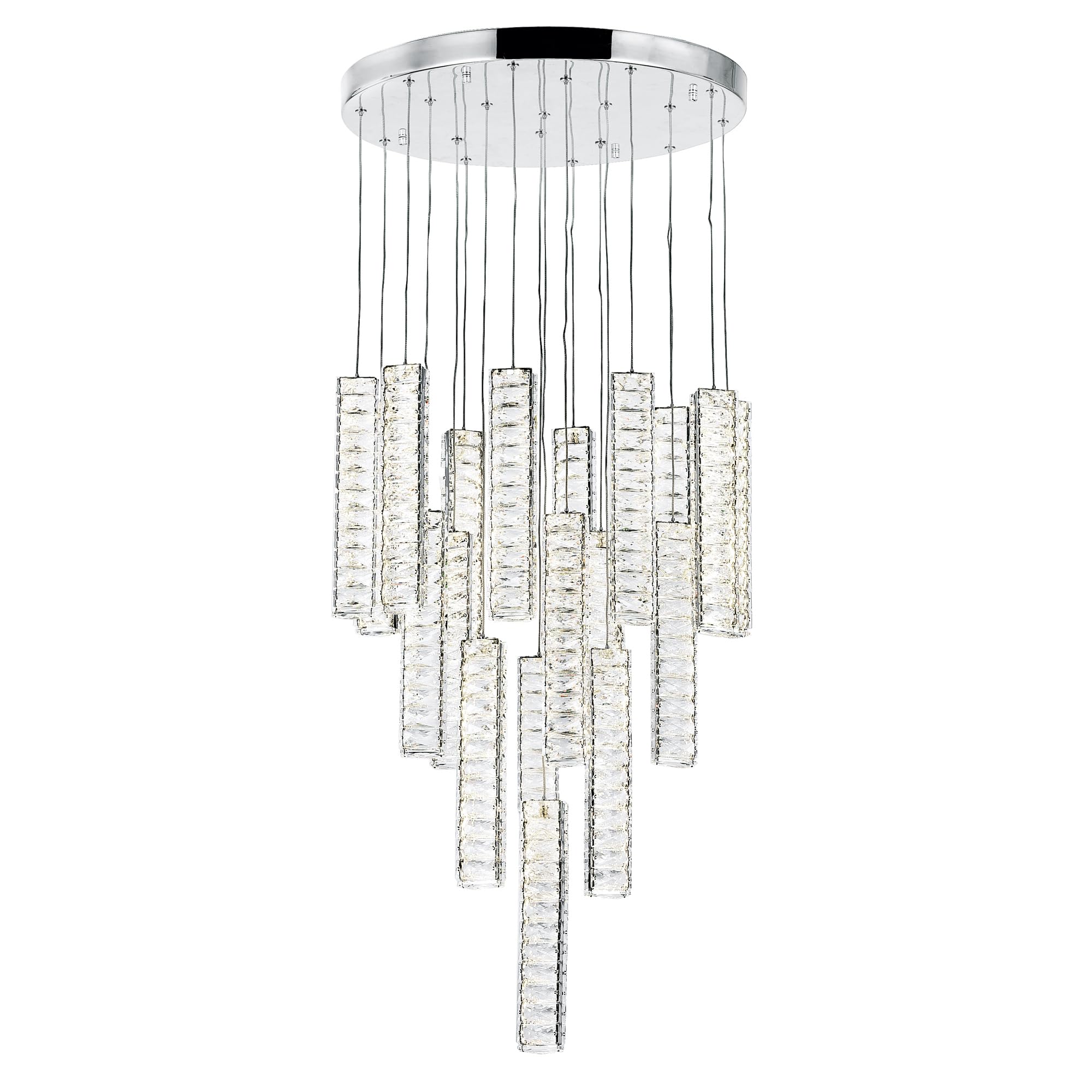 CWI Lighting Celina LED Chandelier, Metal, Chrome Finish, Model 1046P20-19-601