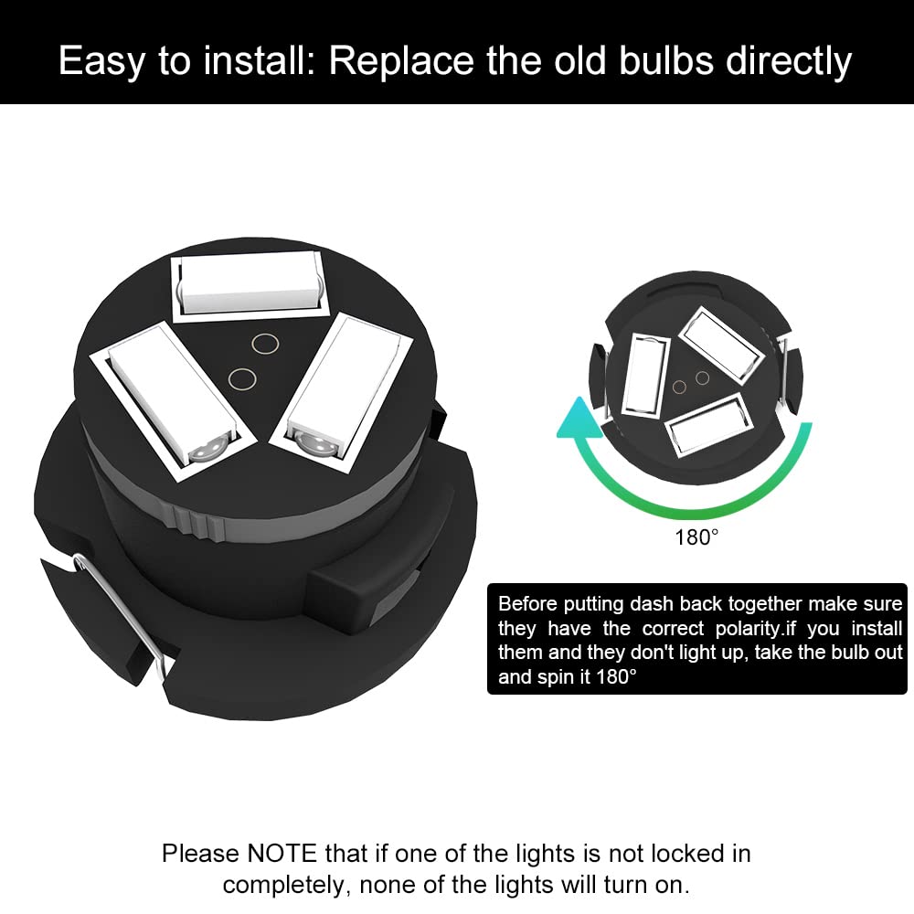 5013815Aa Ac Climate Heater Control Led Light Bulbs Kit Replacement For Dodge Ram 1500 2500 3500 2003-2008 T5/T4.7 Neo Wedge Hvac Blue Lights