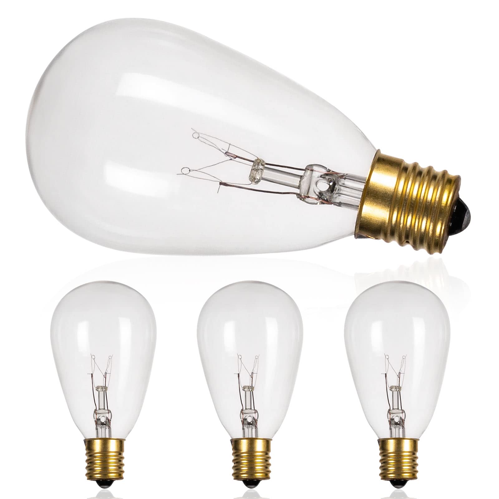 Addlon Incandescent Replacement Bulbs 5W S14 4 Pack Waterproof E17 2200K Screw Base For Outdoor Incandescent String Lights