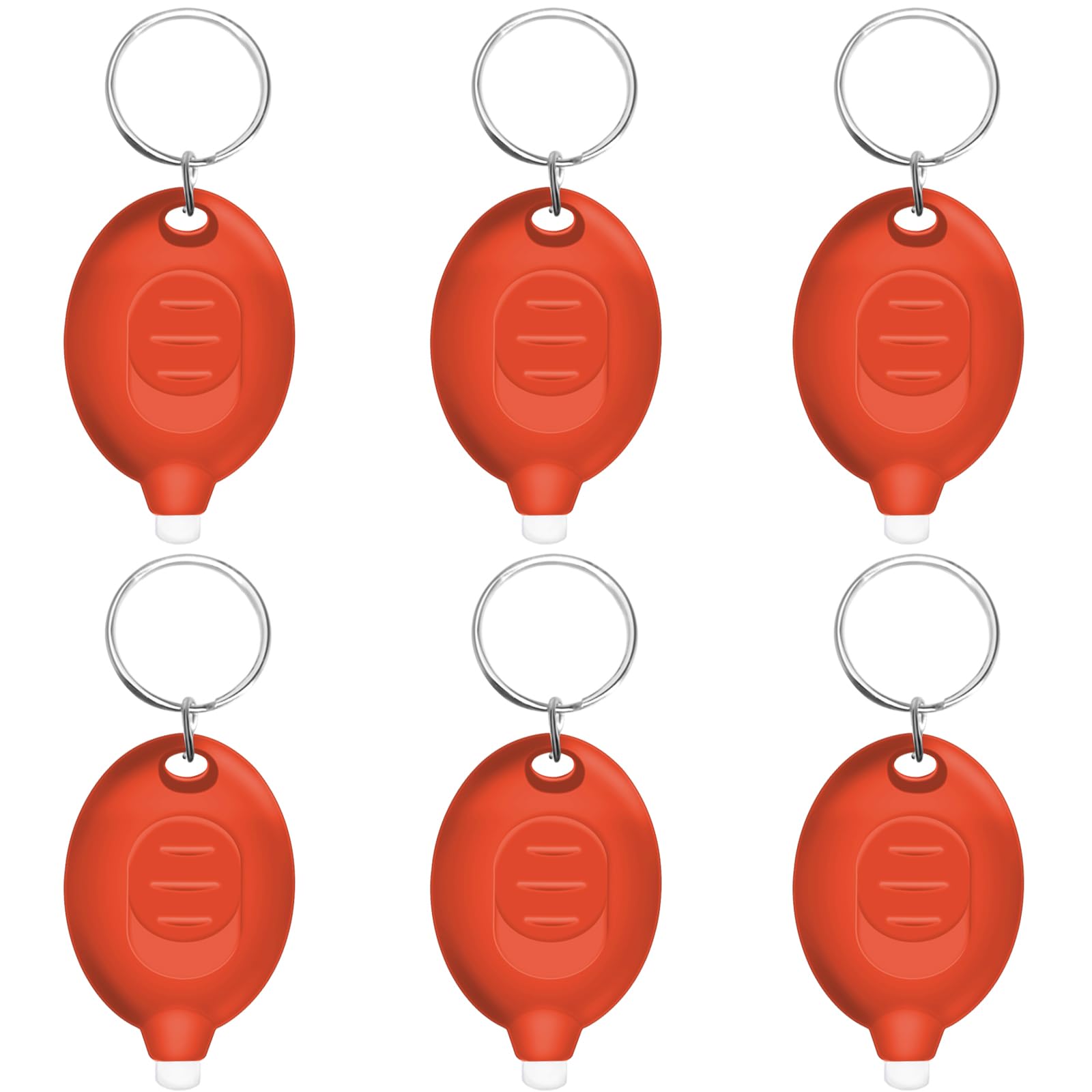 Daemson Mini LED Keychain Flashlight, 12 Lumen Orange Light, Portable Keyring Torch with Orange Shell, 6-Pack