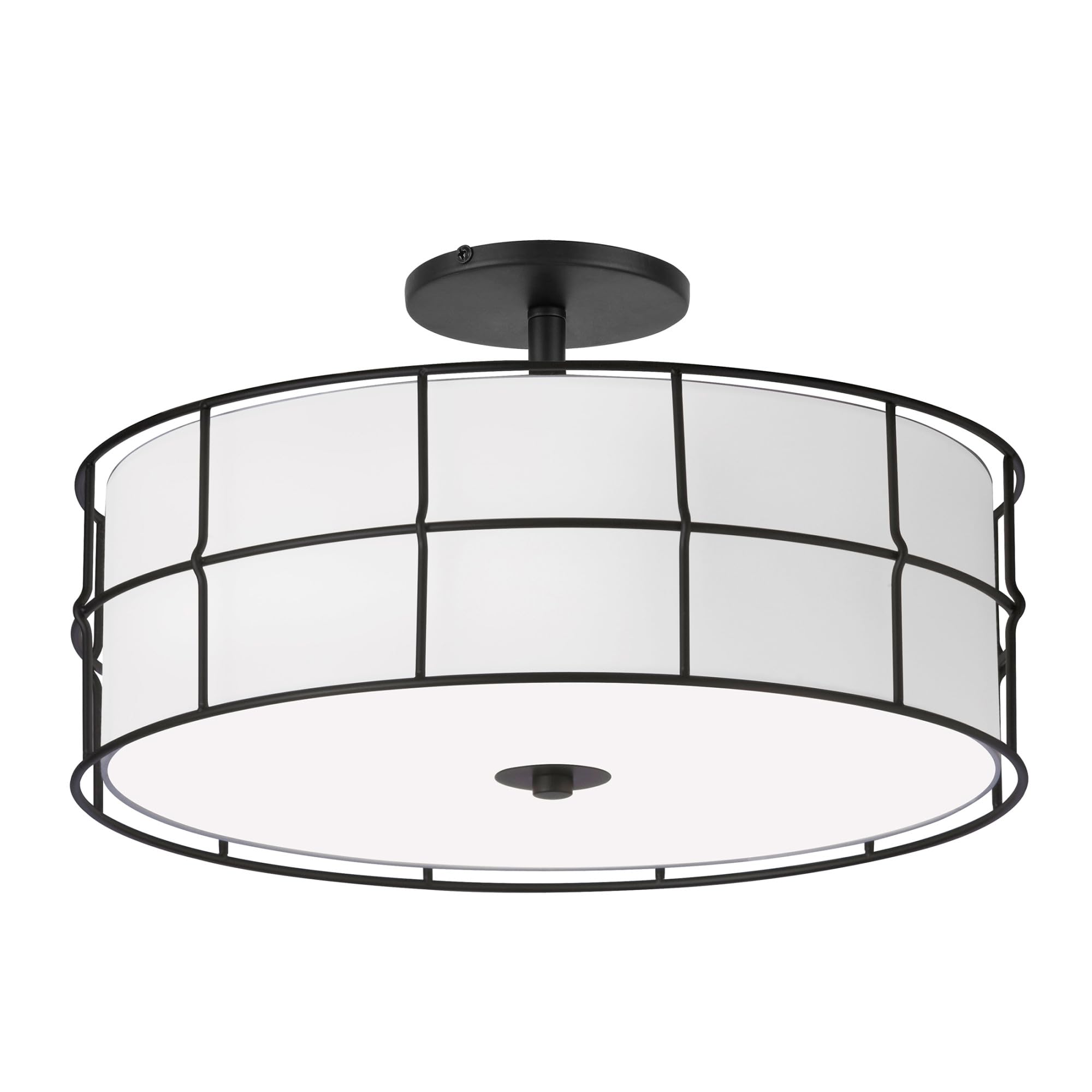 Dainolite 3 Light Semi-Flush Mount Ceiling Light, Matte Black, Model ALC-163SF-MB