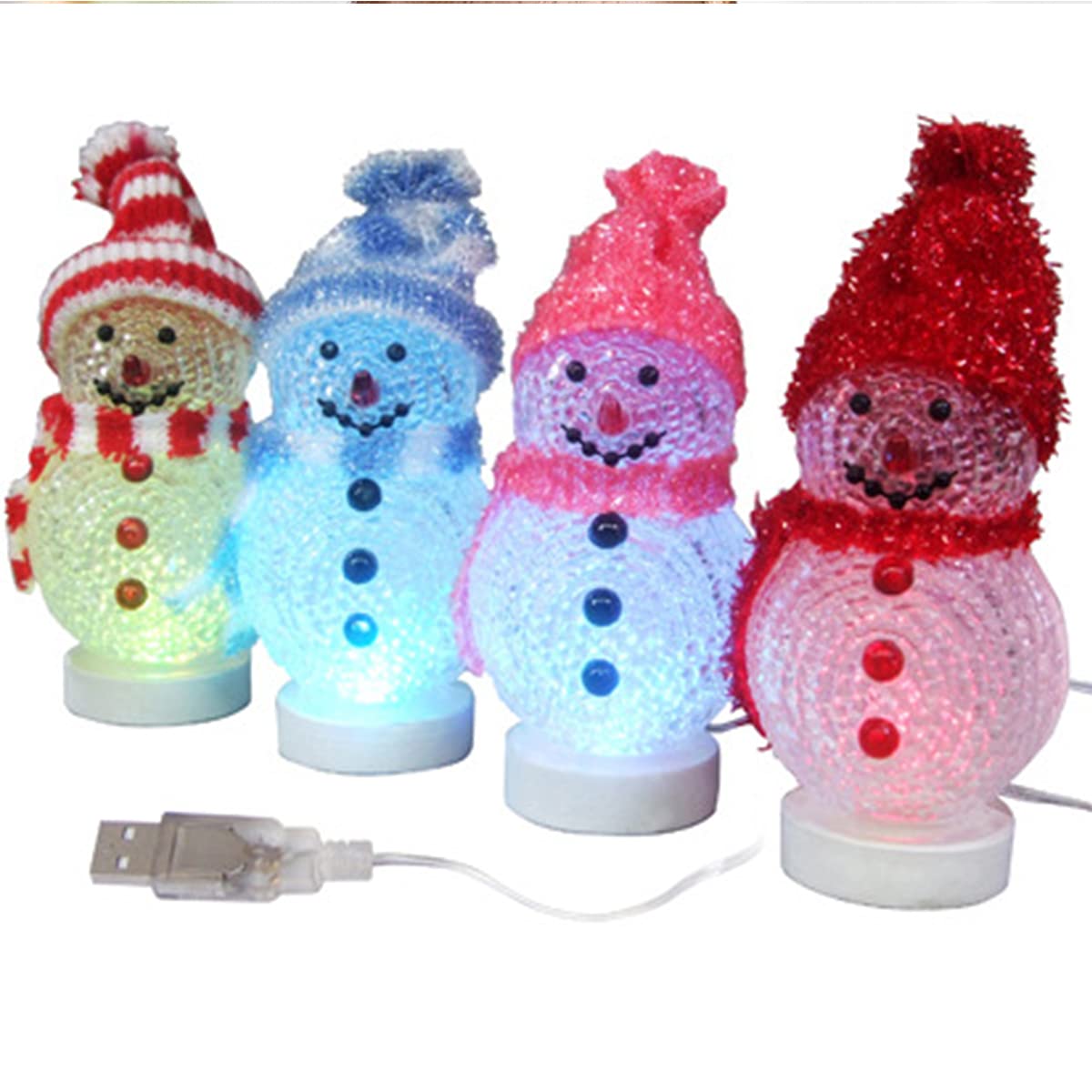 USB Power Muti-Color Desk Glowing Sucker LED Christmas Tree LED Light Glowing Lights for 5 INCH Mini 7 Colors with Top Star Light Christmas Xmas Holiday Decoration