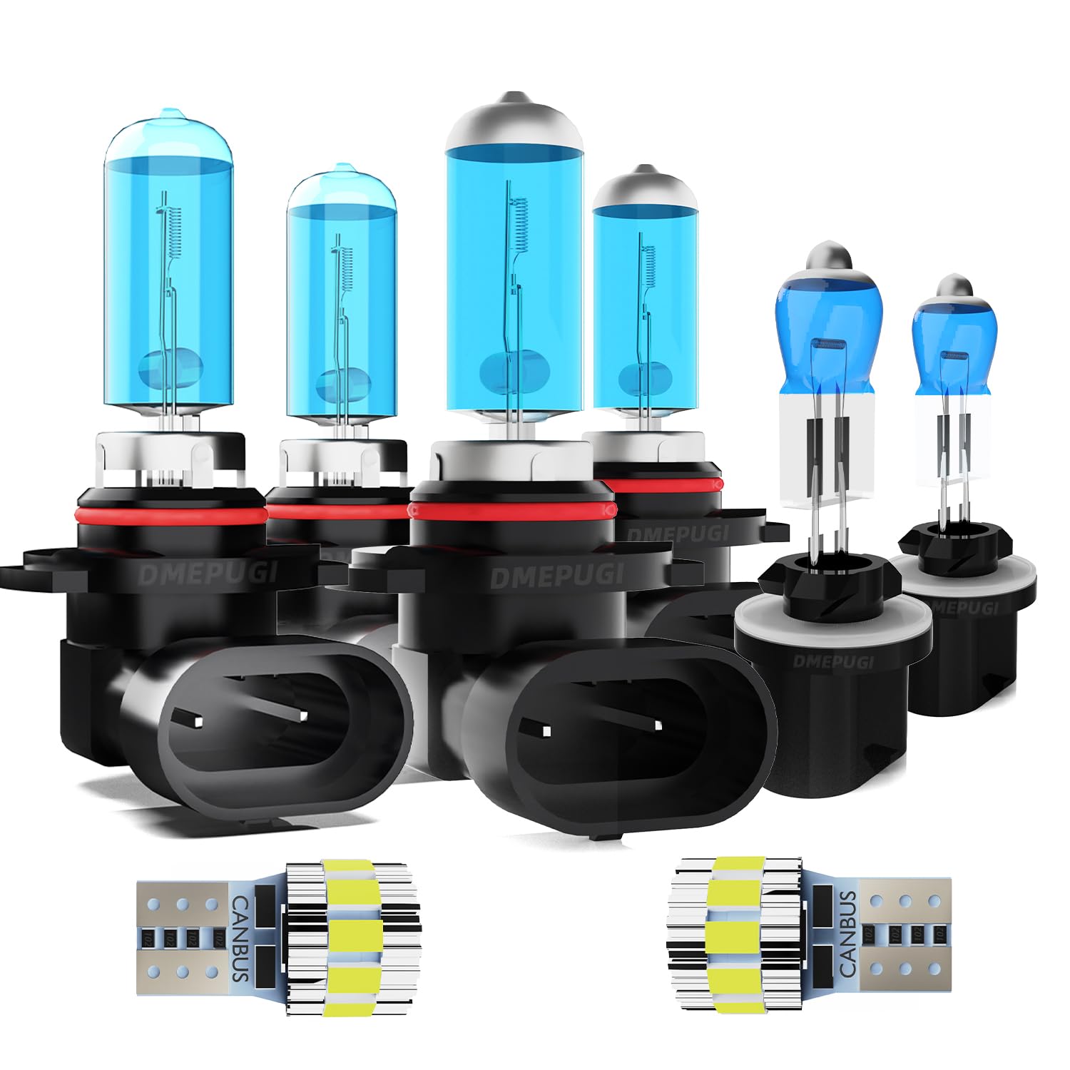 DMEPUGI Headlight Bulbs License Plate Lights Compatible With GMC Yukon 2000-2006, 9005 High Beam + 9006 Low Beam + 880 Fog Light