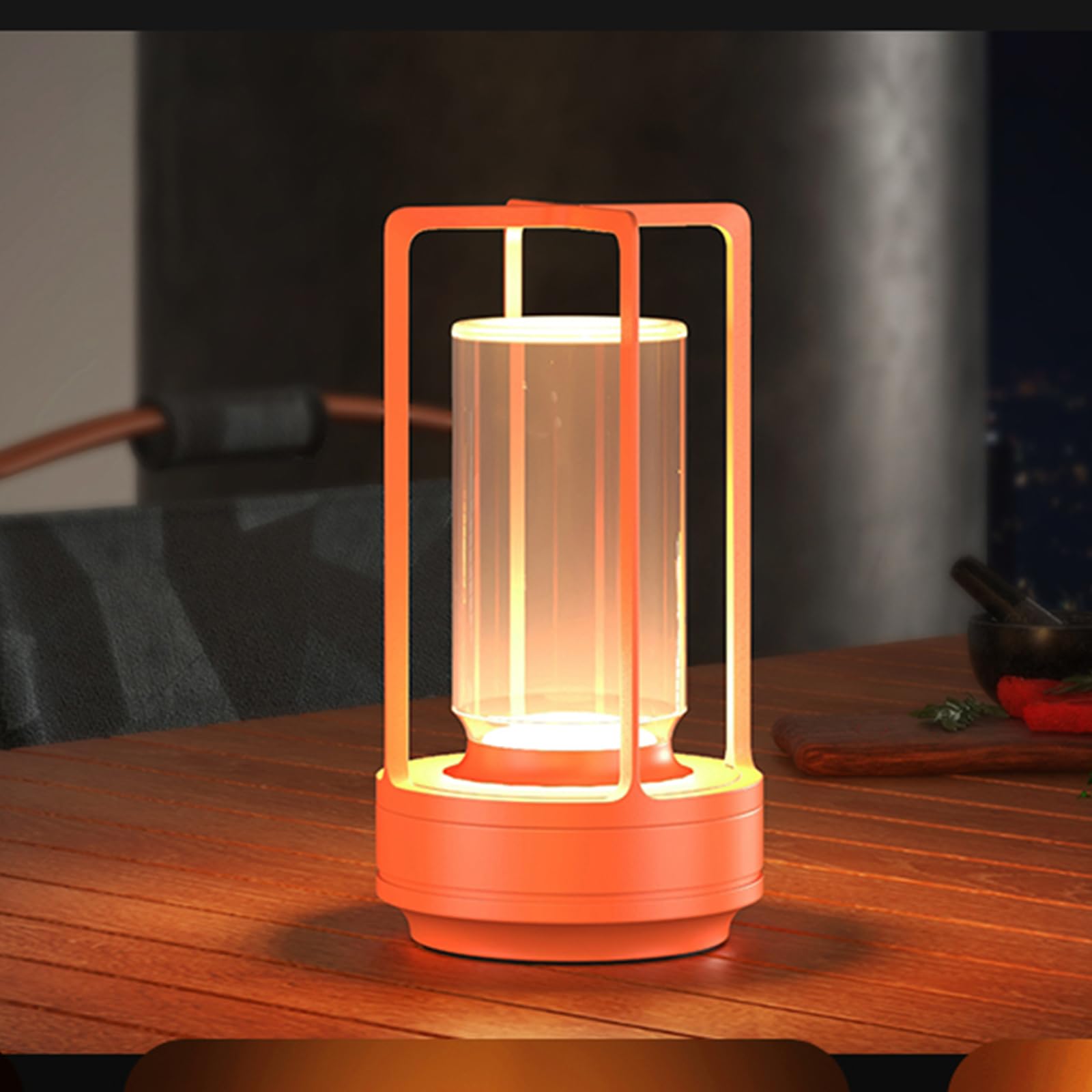 Portable Table Lamp for Indoor/Outdoor, Rechargeable Cordless Desk Lamp with Touch Sensor, 3 Way Dimmable Suitable for Bars/Cafe