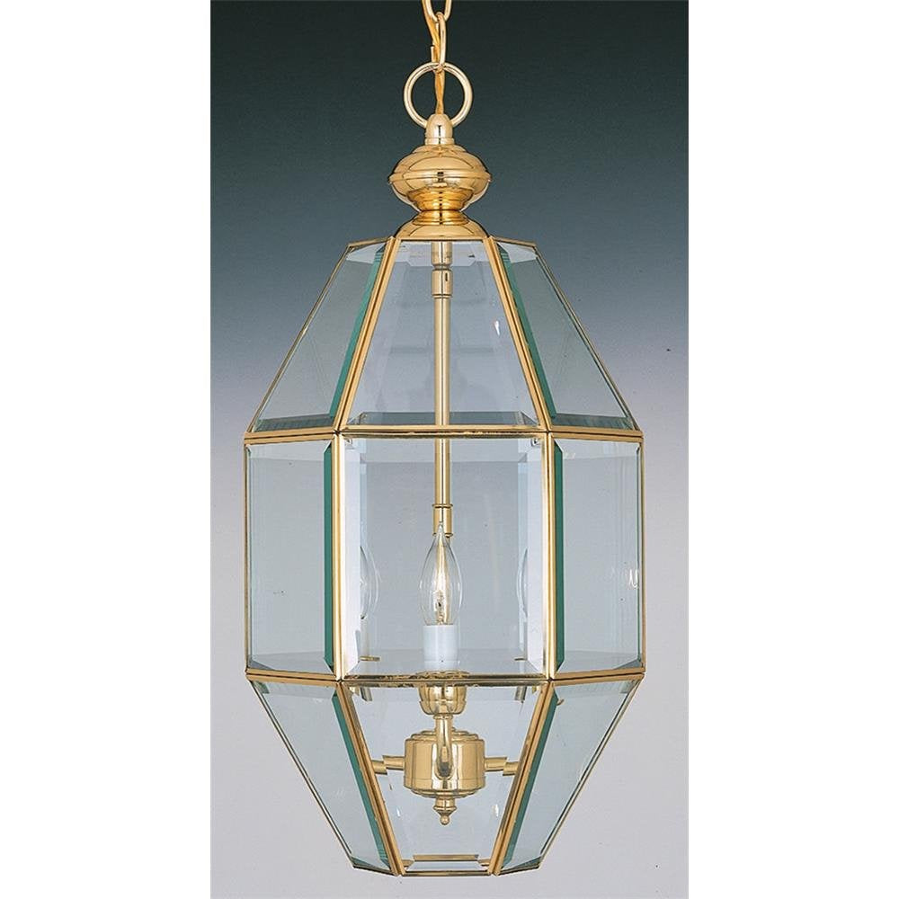 Forte 3033 Three Light Foyer Pendant, Polished Brass