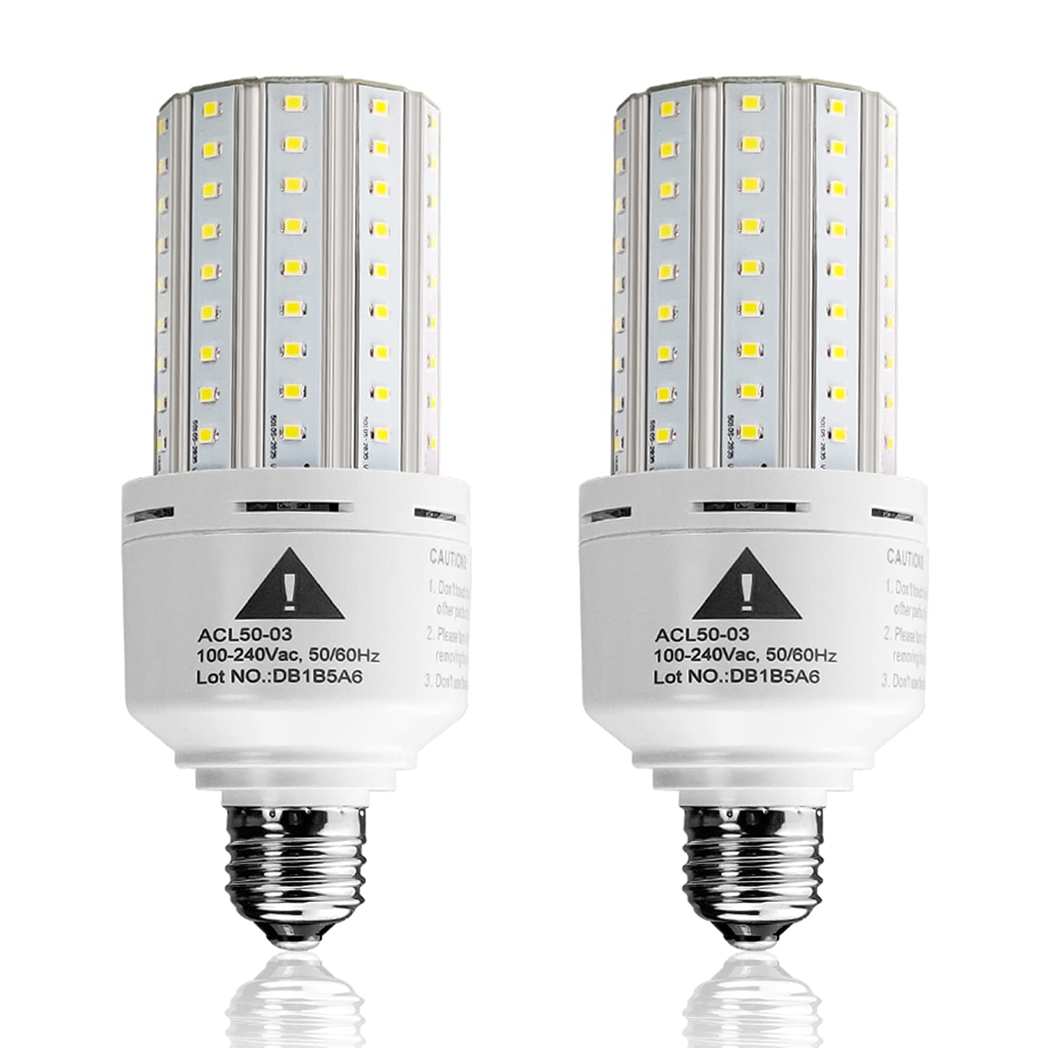 Zp 2-Pack Led Light Bulb 400W Equivalent 6250 Lumen 5000K Cool Daylight White E26/E27 Medium Base 50W Led Corn Light For Outdoor