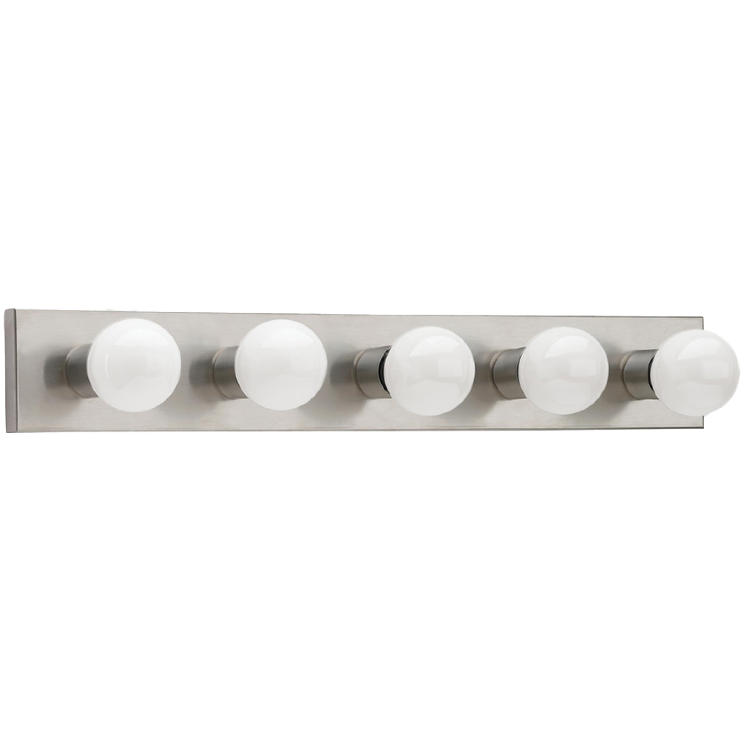 Generation Lighting 4735-98 Center Stage Traditional Five Light Wall/Bath Vanity Style Fixture, Brushed Stainless Finish, 5-Ligh