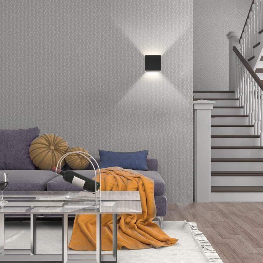 Aipsun 10W LED Wall Light Indoor Sconce, Modern Design, Aluminum, 4000K, Black, Model GW-9203-Heike