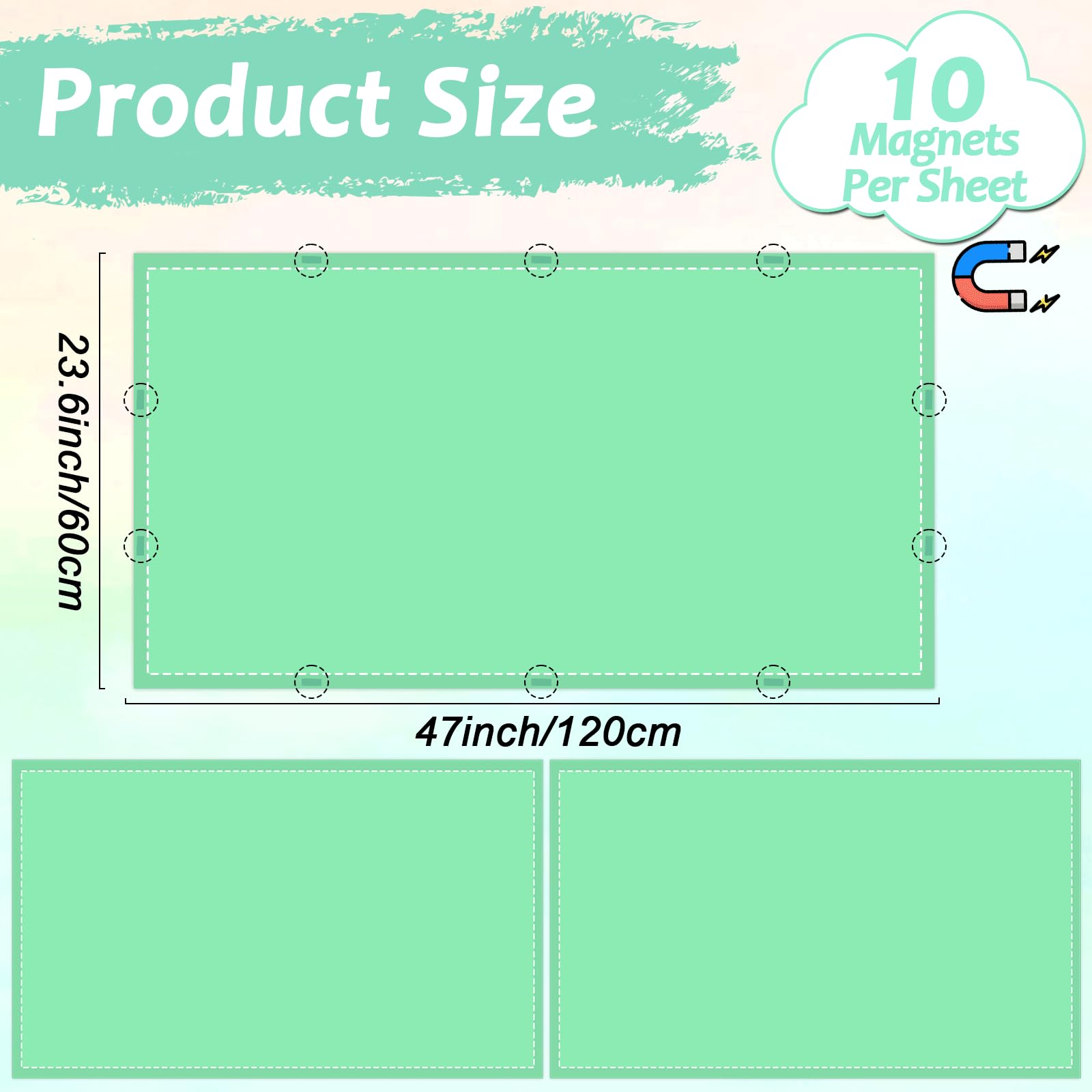 Wiooffen Fluorescent Light Covers with 20 Magnets, 4x2 Feet, Green, Polyester, Model YM0785, Easy Install for Ceilings