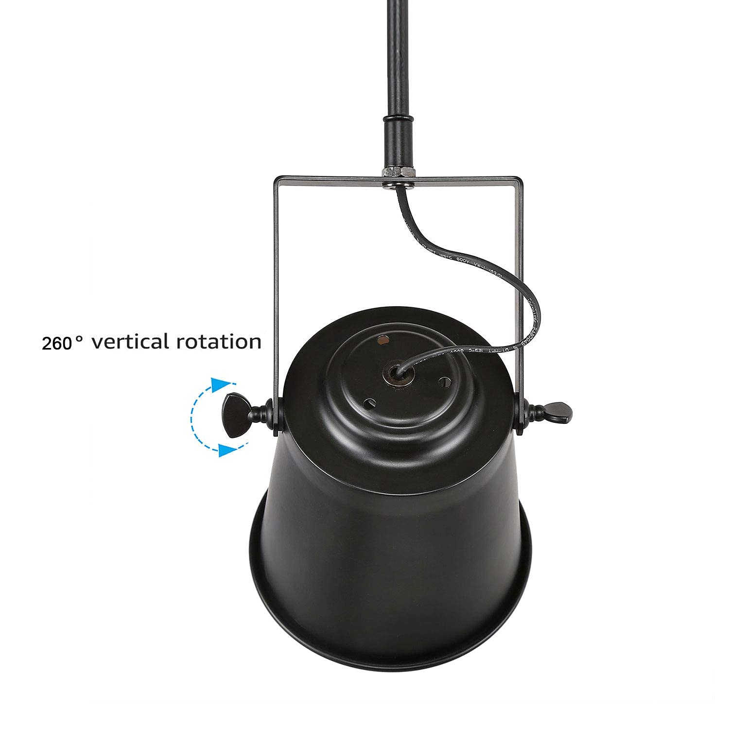 LNC Adjustable Track Lighting Fixture, 1 Head, Metal, Black discomfort-reducingted Finish, Farmhouse Style Semi Flush Mount Ceiling Spotlight