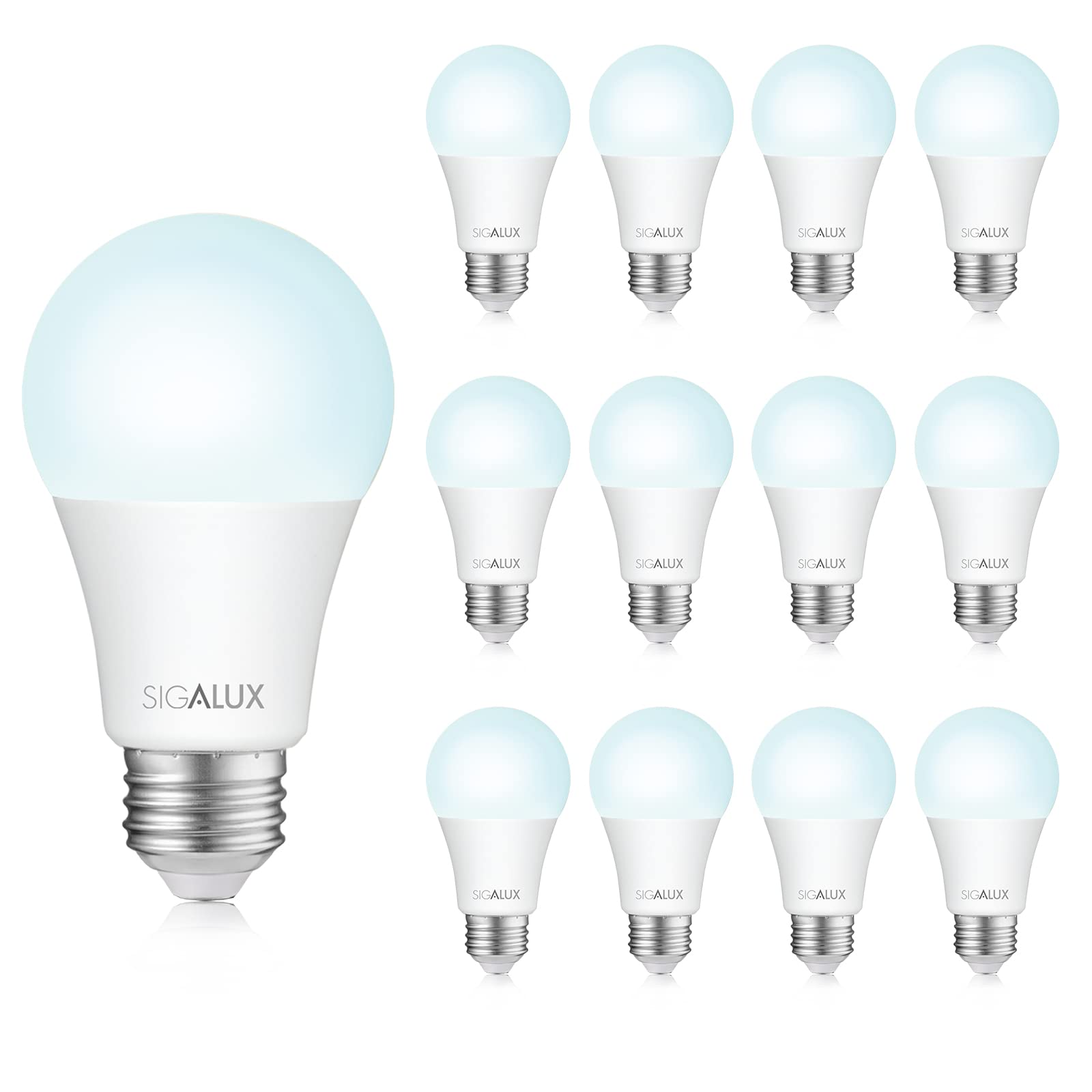 Sigalux Led Light Bulbs 100 Watt Equivalent Standard Light Bulbs, A19 Soft White Light Bulbs 5000K Daylight, Non-Dimmable 13W En