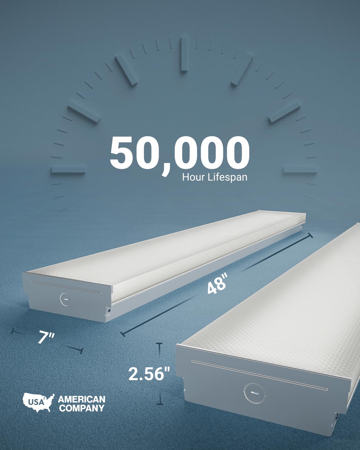 Sunco 4 Pack LED Warehouse Light, 50W, 6500 Lumens, 7 Inch, Polycarbonate, 3 CCT (4000K/5000K/6000