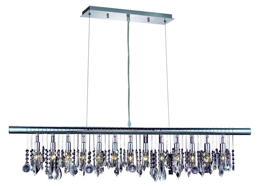 Elegant Lighting 2031D28C/RC Royal Cut Clear Crystal Maxim 12-Light Crystal Pendant, 28&quot; x 10.5&quot;, Finished in Chrome with Clear Crystals