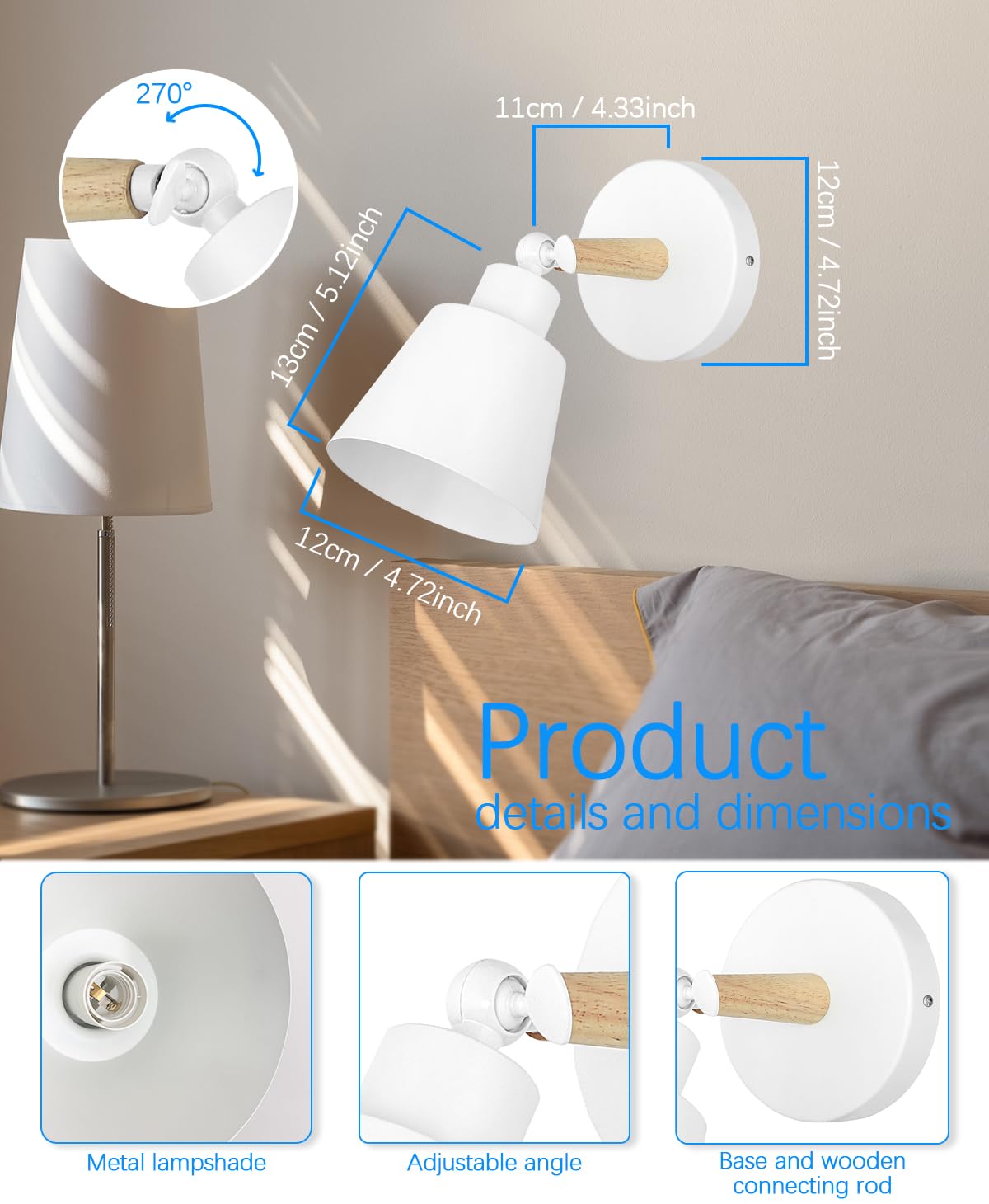 Bimean White Battery Operated Wall Sconce Set Of Two, Easy To Install Wireless Lights For Wall, Remote Control Dimmable Led Lights, Auto Timer Wall Lamp Fixtures For Bedroom, Gallery, Living Room, Rv…