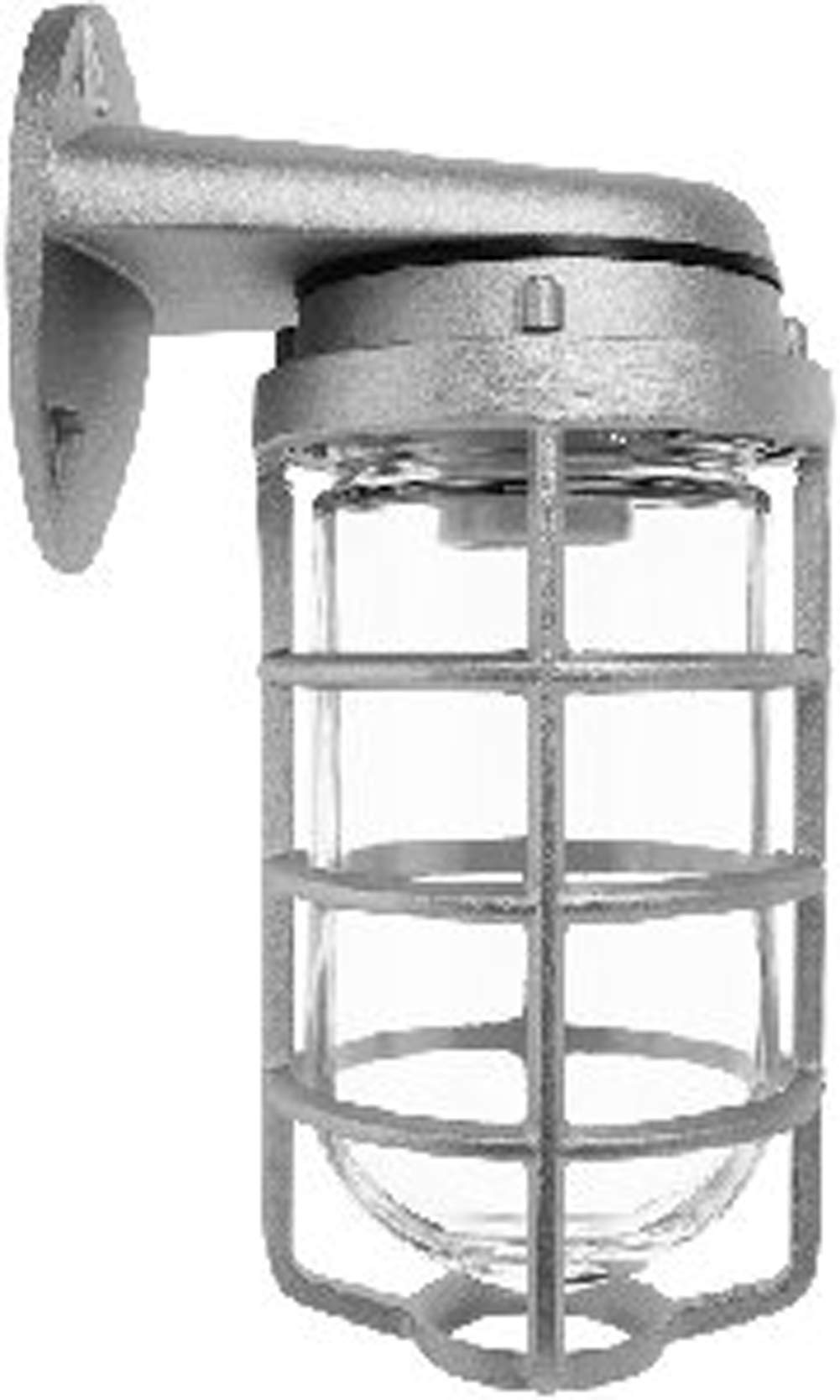 Rab Lighting Vbr100Dg Vaporproof Glass Globe Fixture, 150W, Wall Mount, Aluminum, A19 Type