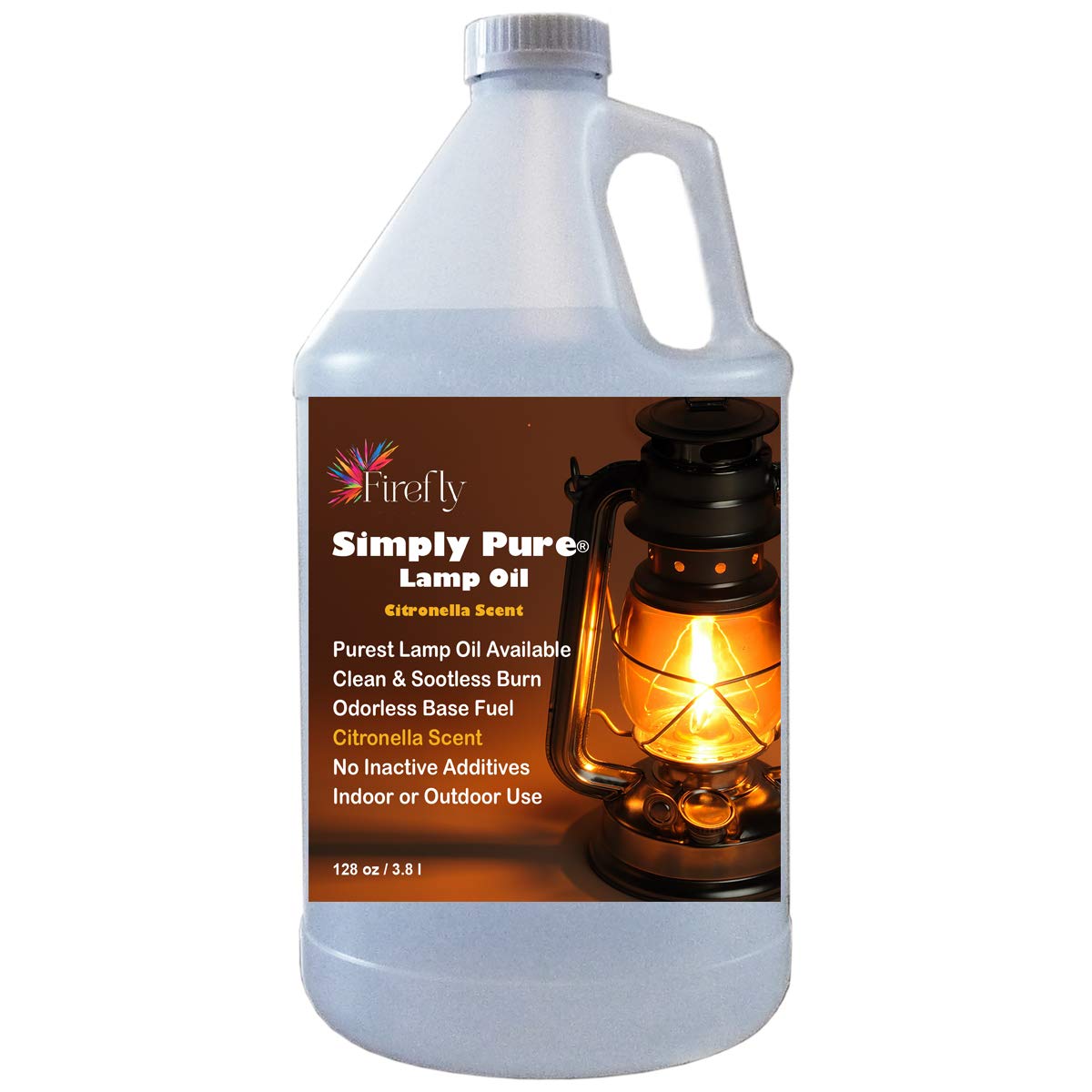 FIREFLY Citronella Paraffin Lamp Oil - Odorless & Smokeless - 1 Gallon - Clean Burning