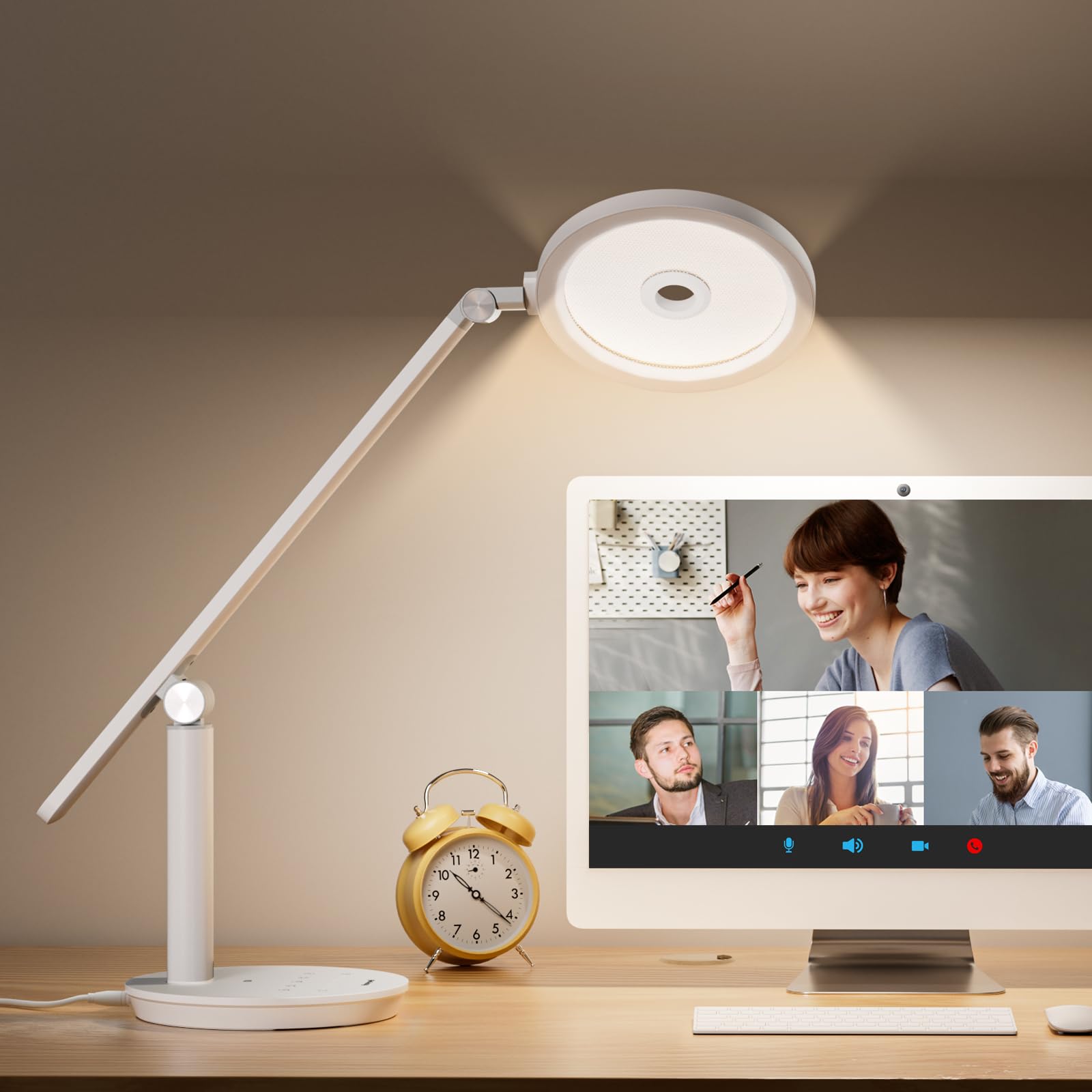 Honeywell Desk Lamp For Home Office, H6 Sunturaluxeye-Caring Led Desk Light, 800Lm Dimmable Desk Lamp With Timer, Touch Control