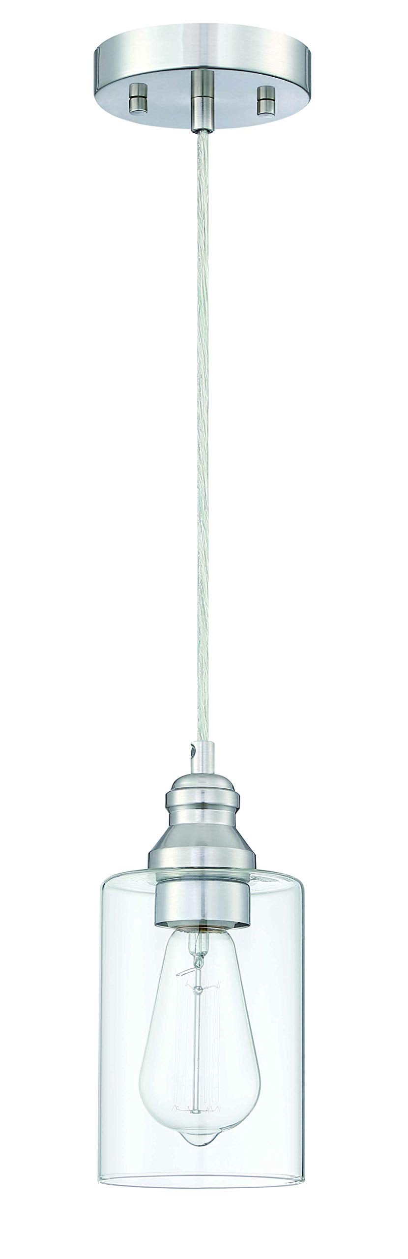 WISBEAM Pendant Lighting Fixture, Nickel Metal, E26 Base, 60W Max, 3-Pack, ETL Rated, Model WS-PDL004