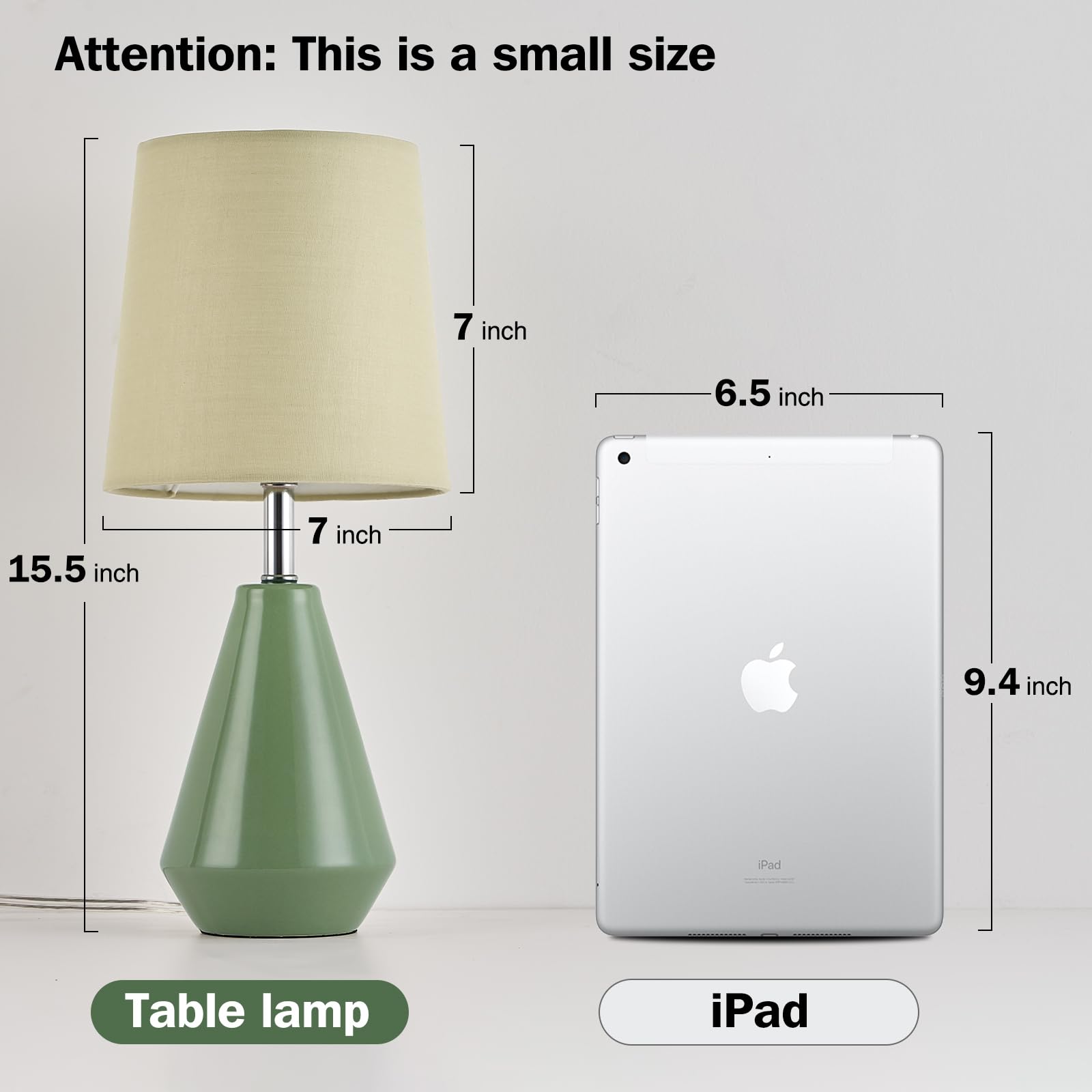 Bdayanx Small Bedside Table Lamp For Bedroom-Reading Desk Lamp Set Of 2,With 3 Color Temperatures,15.5'' Nightstand Ceramic Lamp