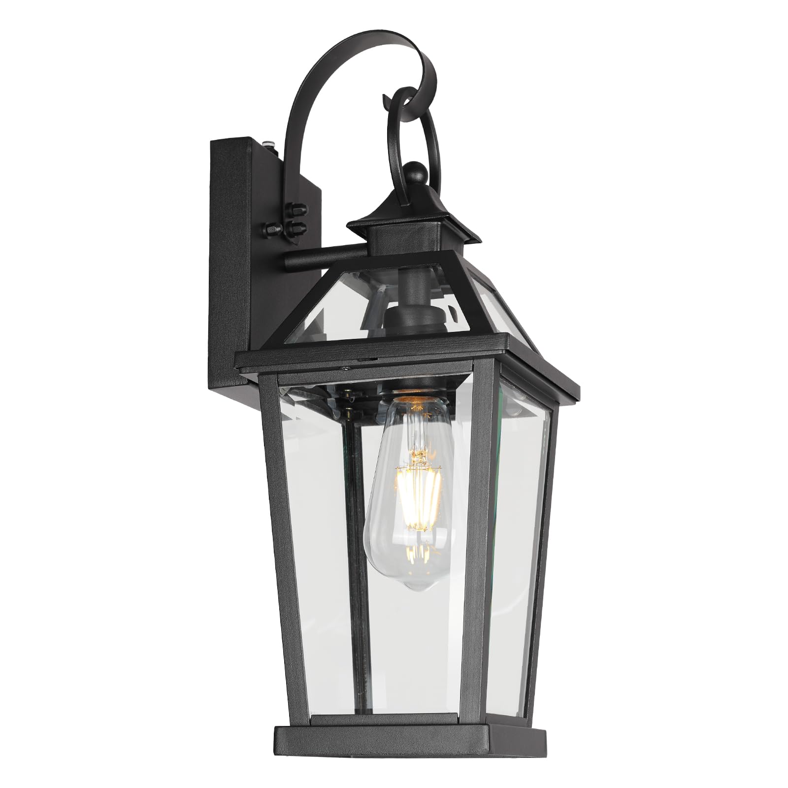JYZ Dusk to Dawn Outdoor Wall Sconce, 17inch Waterproof Exterior Wall Lantern with Textured Glass, Anti-Rust Classic Porch Light