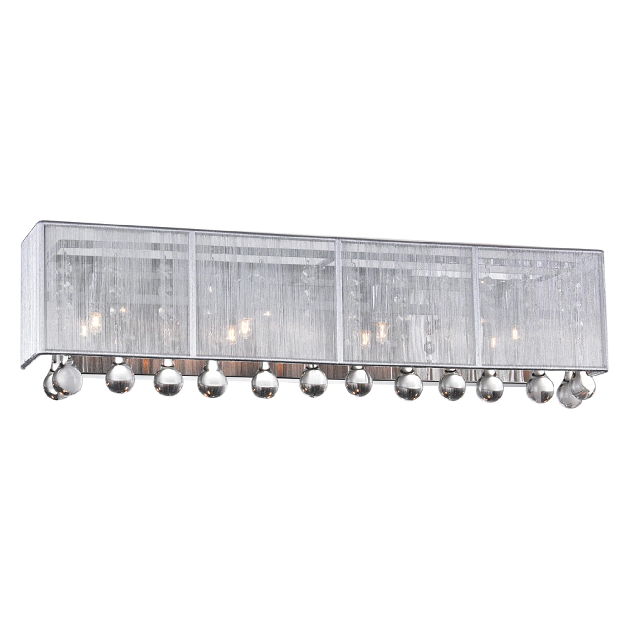 CWI Lighting Water Drop 4 Light Contemporary Metal Vanity Light in Chrome