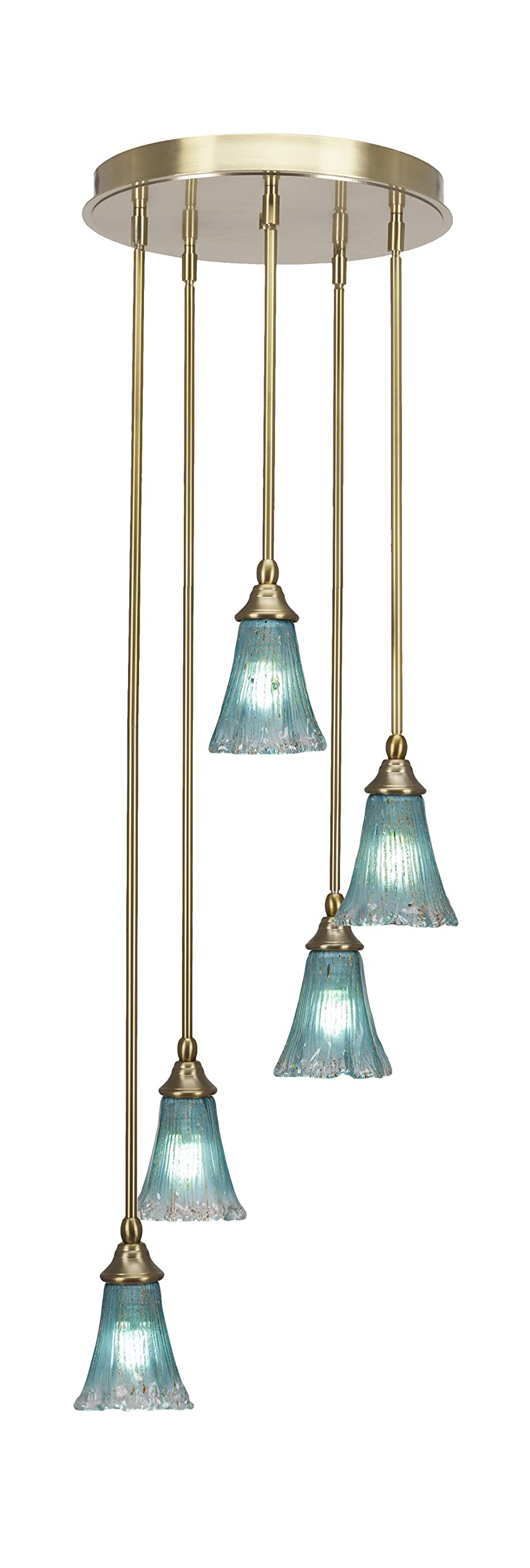 Empire 5 Light Cluster Pendalier in New Age Brass Finish (2145-NAB-725)