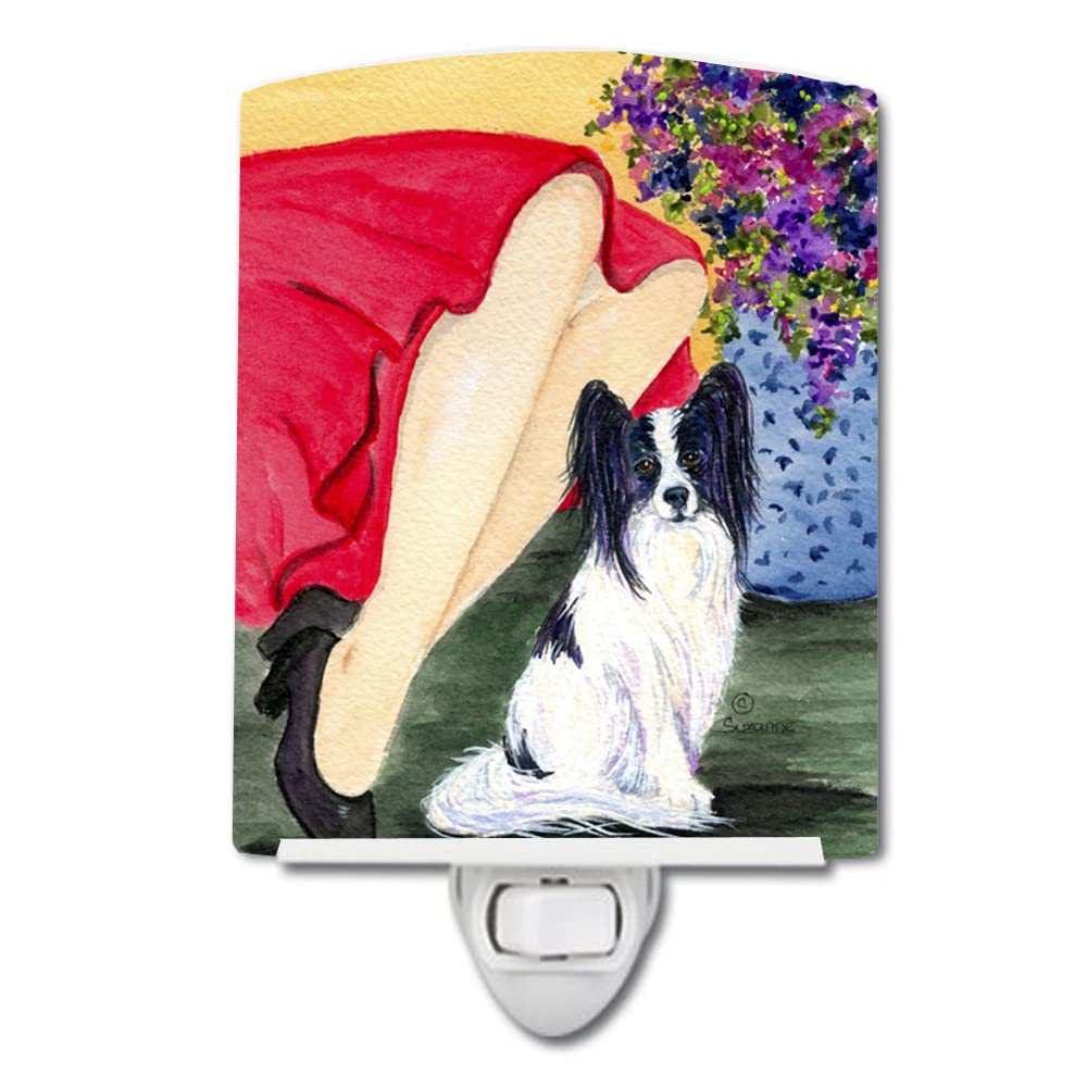 Carolines Treasures Ceramic Night Light, UL-Certified, 6x4x3in, Papillon 8523, Ideal for Bedroom, Bathroom, Nursery, Hallway, Kitchen