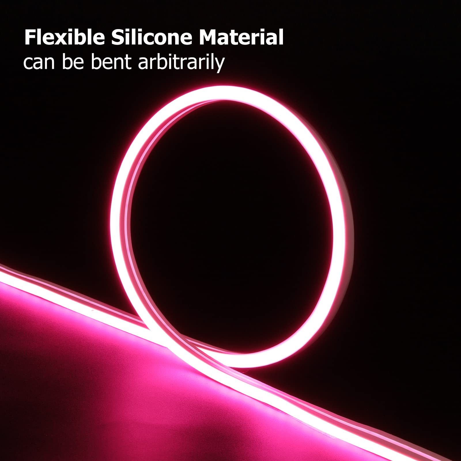 Galgreen Neon Rope Lights, Waterproof Flexible LED Strip, 16.4ft, Dimmable Remote, Pink, Model ST-TING-L168