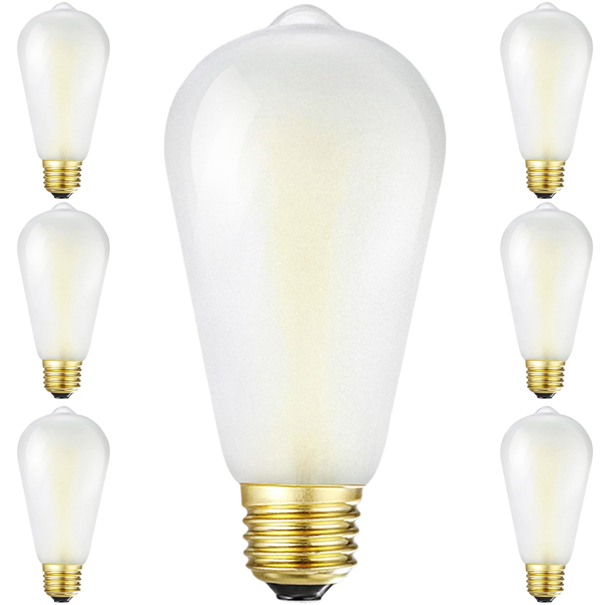 Homosum E26 Frosted Vintage Led Edison Bulbs, 4W, Equivalent 40W, Daylight White 5000K,St58 Dimmable Antique Led Filament Bulbs 