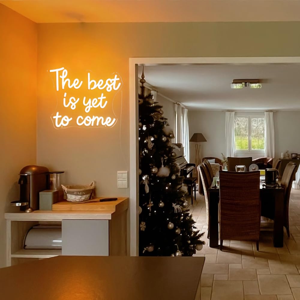 The Best Is Yet To Come Neon Sign Graduation Neon Lights For Backdrop Home Wall Art Office Wedding Birthday Party Kids Room Classroom Decor Prom Graduation Party Women Teens Gifts