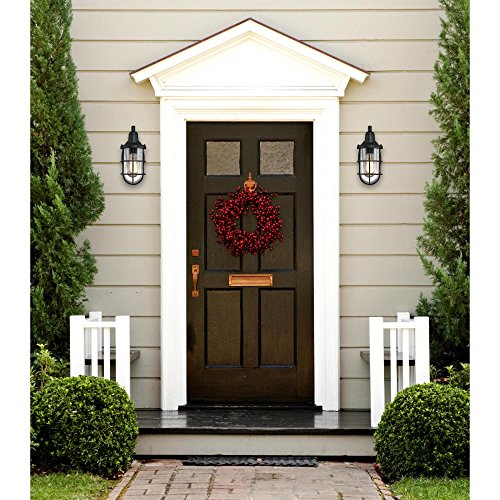 Westinghouse Crestview One-Light Outdoor Wall Fixture, Textured Black Finish, Clear Seeded Glass, Model 6334700