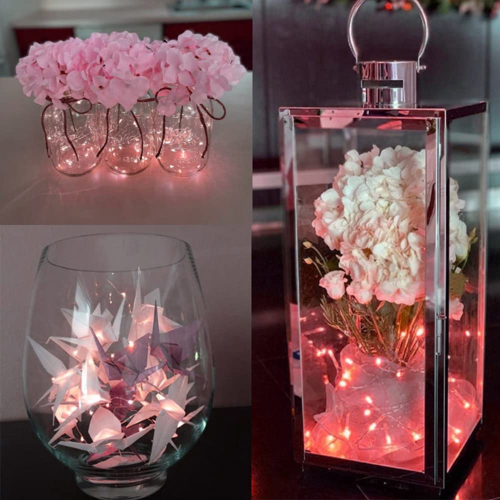 SOCO 16 Pack LED Fairy Lights - 10FT 30LED Copper Wire, IP65 Waterproof, Pink, Battery Operated for Indoor/Outdoor Decor