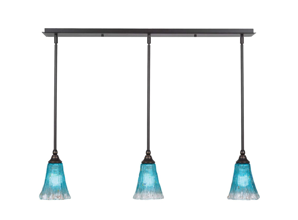 Toltec Lighting 3 Light Linear Pendalier In Dark Granite (36-Dg-725)