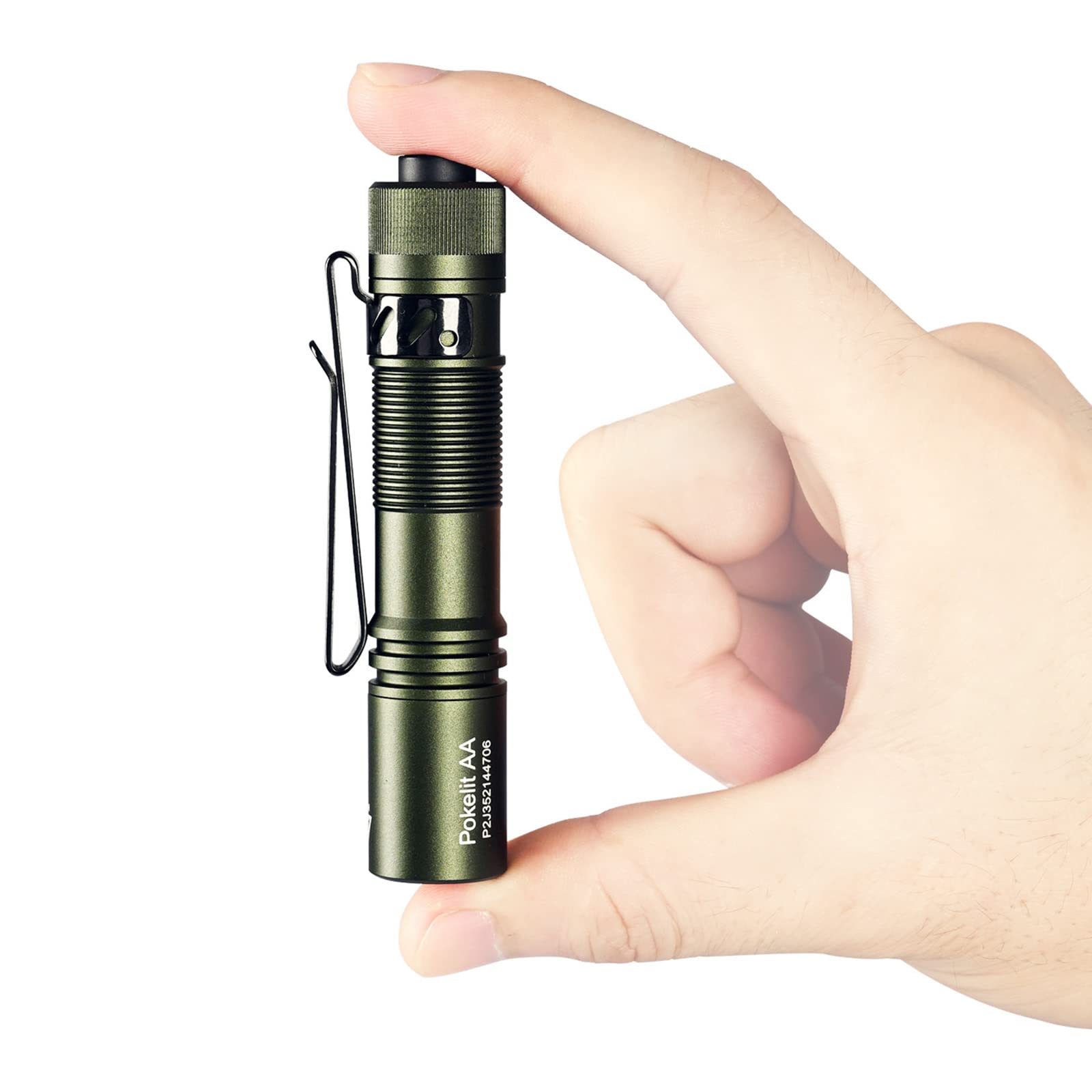 ACEBEAM Pokelit AA Mini Flashlight, 550 Lumens, Rechargeable, Aluminum, Dark Green
