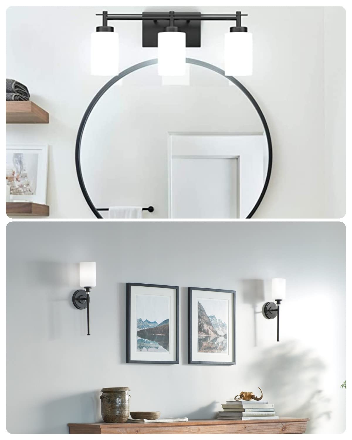 White Frosted Glass Shade Replacements 4 Packs, Elegant Glass Lamp Shade Covers Cylinder Glass Globe With 1-5/8-Inch Fitter Glas