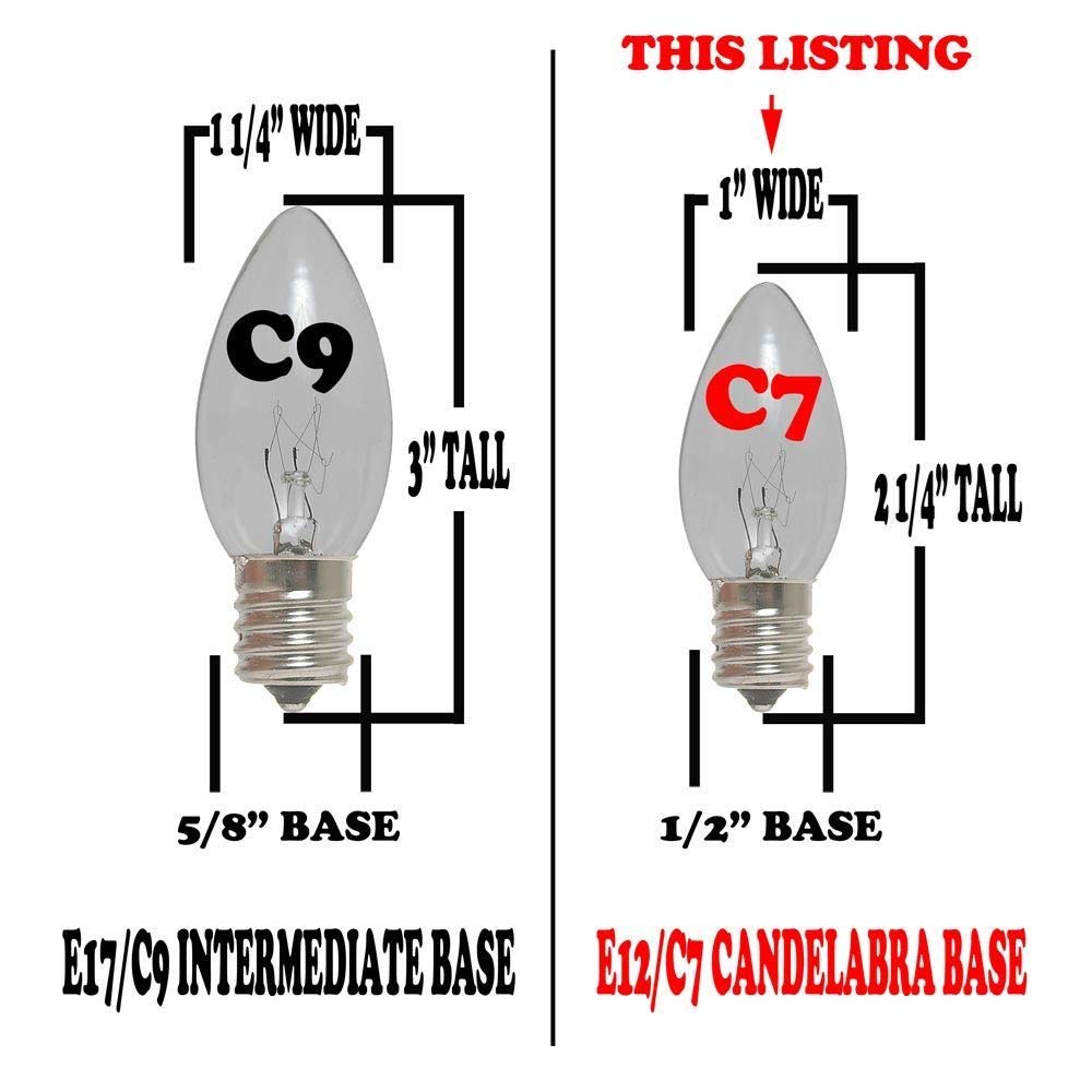 Novelty Lights C7 Christmas Lights Set - Purple Opaque Bulbs - 25 Foot Green Wire - Indoor/Outdoor Use