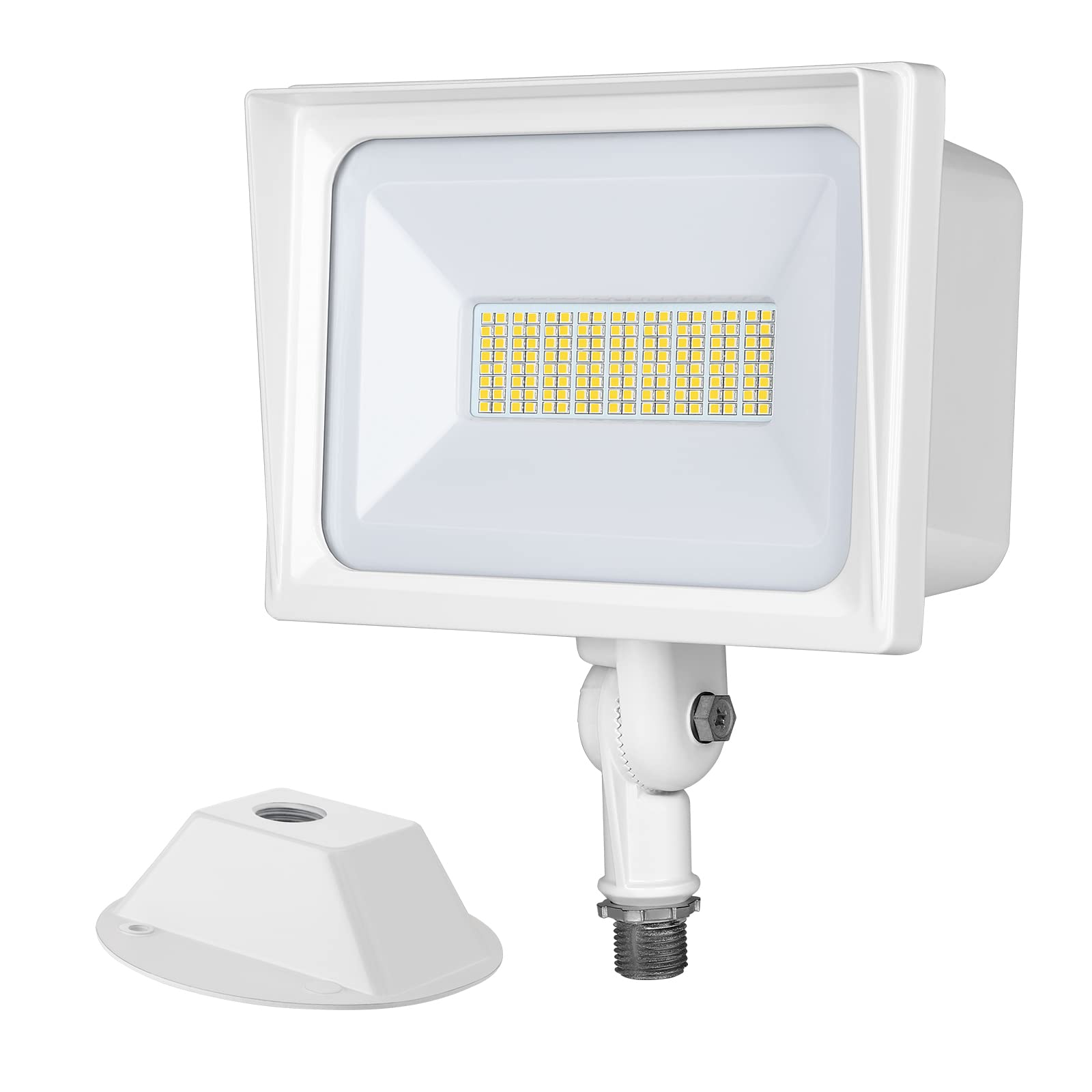 Dewenwils 65W Led Flood Light Outdoor, 6670 Lm Super Bright(500W Equivalent) Ip65 Waterproof Knuckle Mount Led Security Light, 5000K Daylight Flood Light For Garden, Yard, Garage, Ul Listed, White