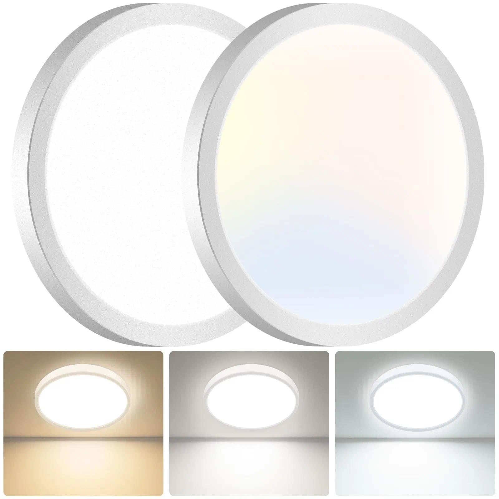 hepside 2Pack 15.8INCH Big Dimmable Flush Mount Ceiling Light Fixture White  3CCT 3000/4500/6000K Ceiling Lamp  36W 3600LM Super Bright Low Profile Light for Bedroom  Kitchen  Bathroom  Hallway