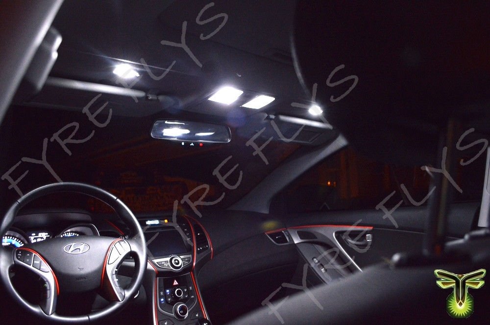 Fyre Flys 11 Piece White Led Interior Lights For 2013-2020 Hyundai Santa Fe 6000K 5050 Series Smd Package Kit And Install Tool