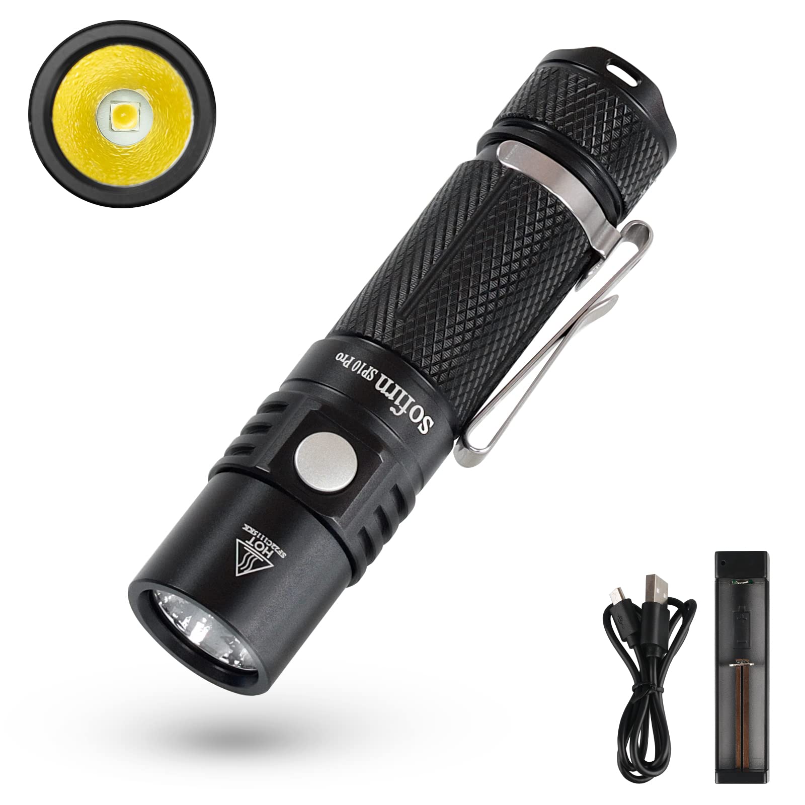 sofirn SP10 Pro mini Flashlight 900 Lumens, Small AA Flashlight with LH351D LED 90CRI, Anduril 2 UI, Pocket Flashlight for Campi