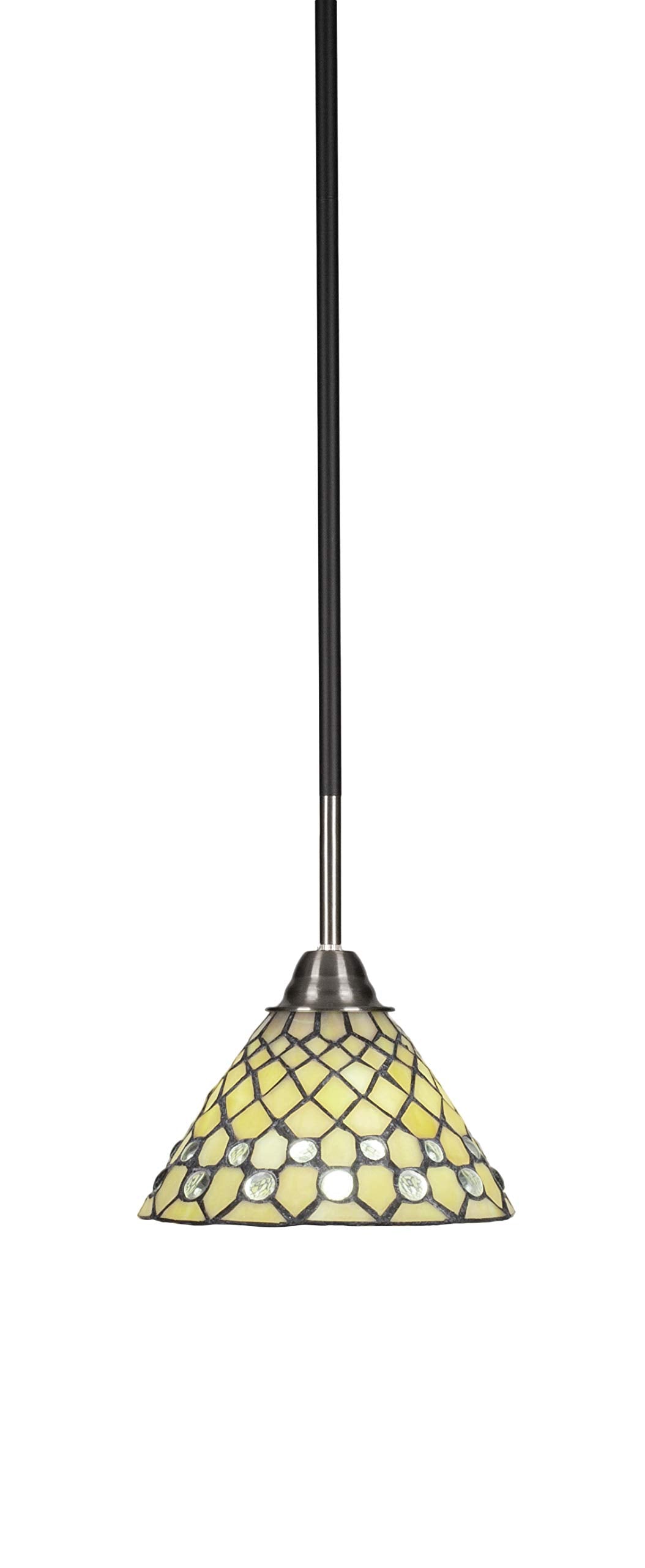 Toltec Lighting Paramount 1 Light Mini Pendant In Matte Black & Brushed Nickel (3401-Mbbn-9415)