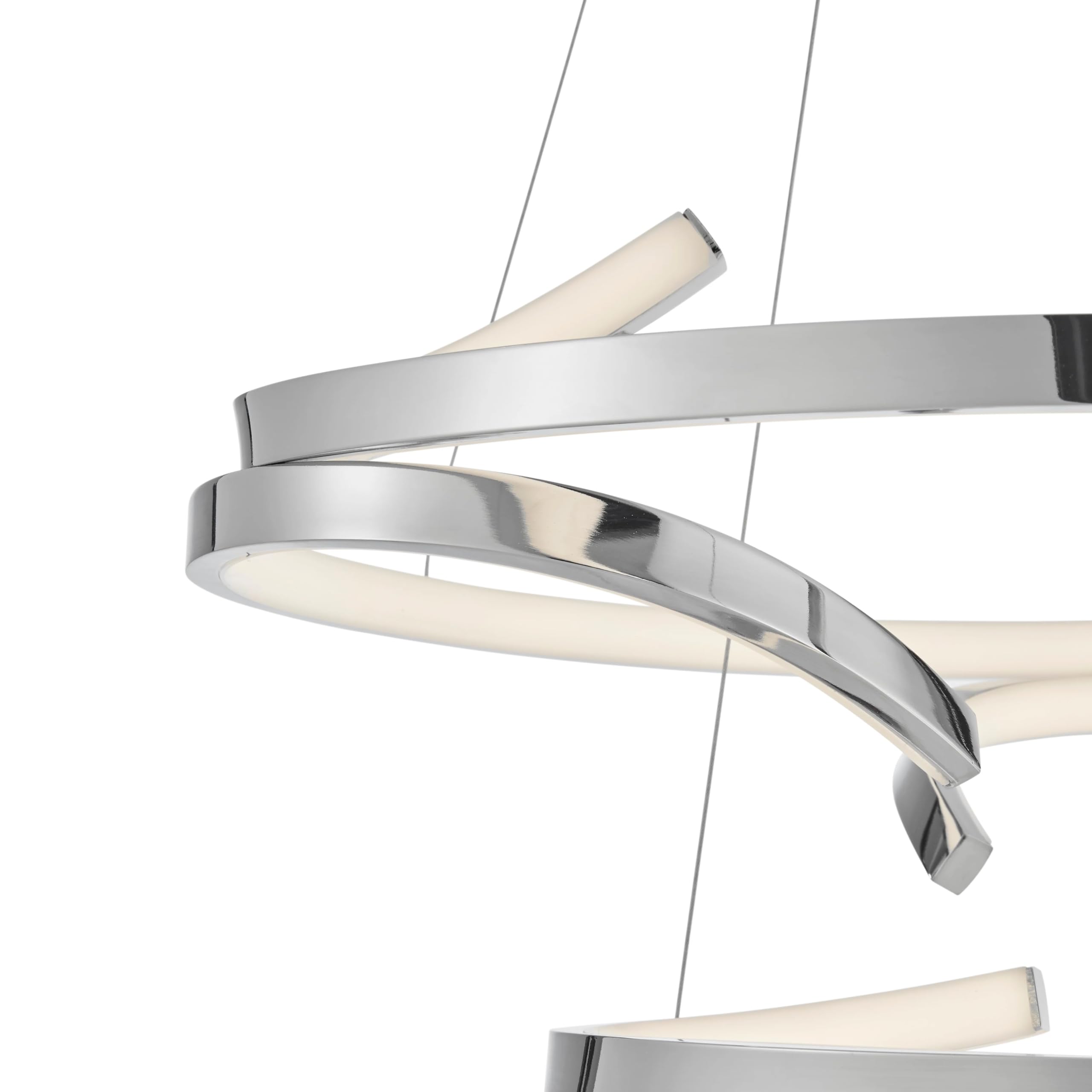 Finesse Decor Beijing LED Round Chandelier - Chrome, Silicone, Silver, Model CH-011