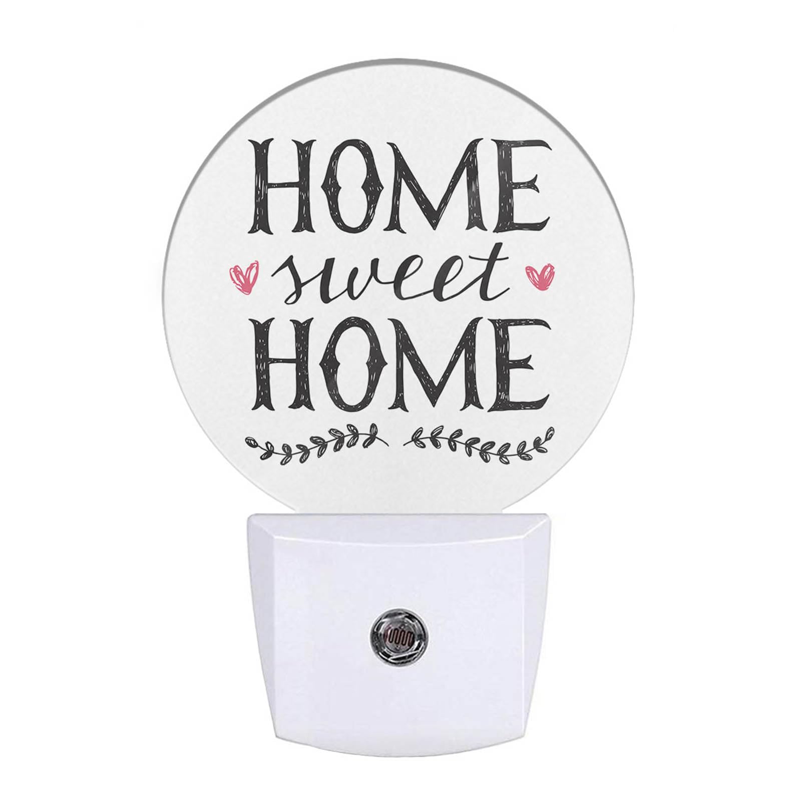 Uanvaha Night Lights Plug into Wall Sweet Home Hand Lettering Word Night Light Dusk to Dawn Sensor LED Lighting for Bedroom Bath
