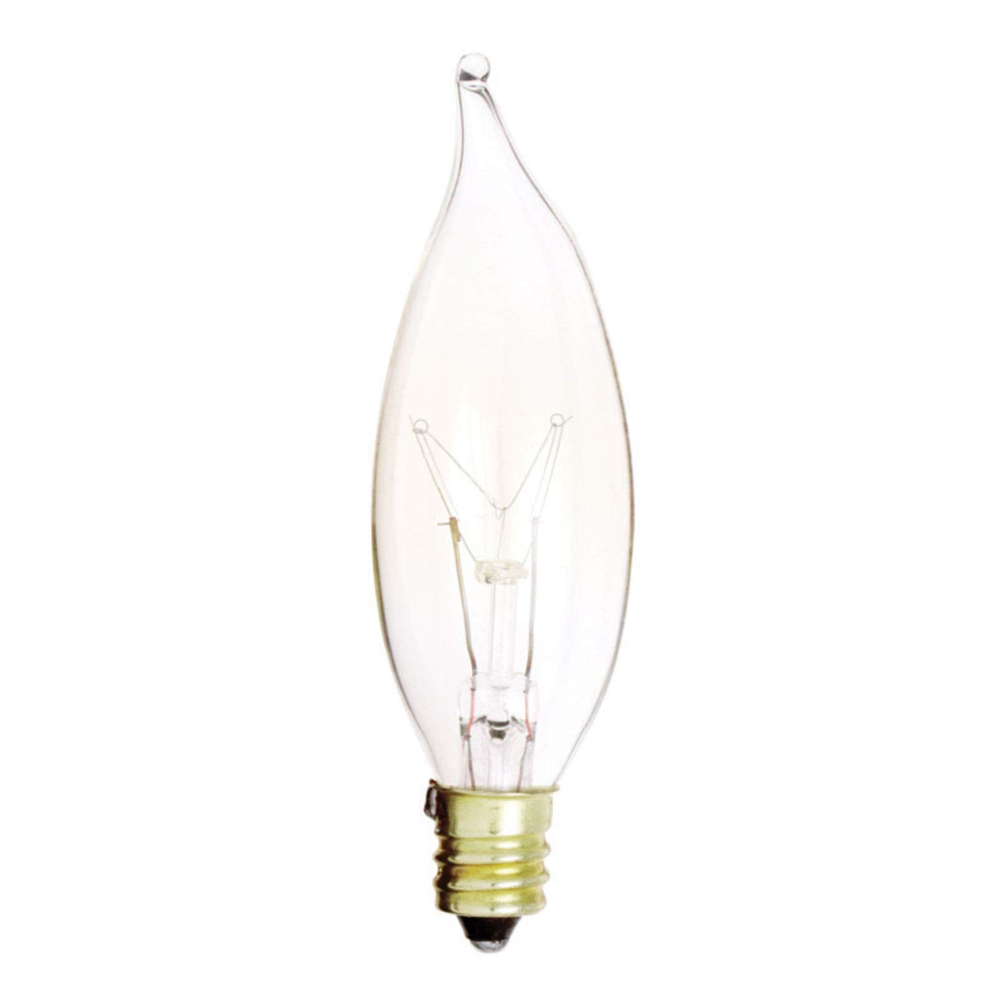 Satco (S3273 15Ca8 120V Turn Tip Candelabra Base 15Watt Ca8 Light Bulb, Case Of 25