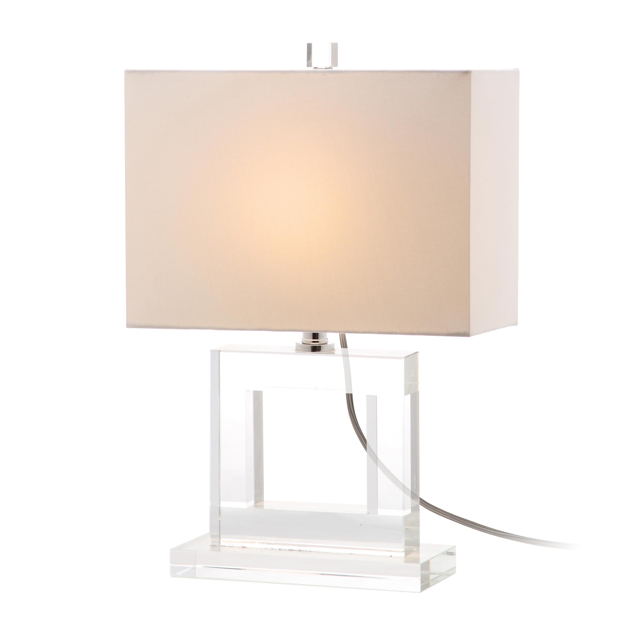SAFAVIEH Lighting - Town Square 21-Inch Crystal Ball Table Lamp - Clear & White - Compact Design - Ideal for Living Room, Bedroo